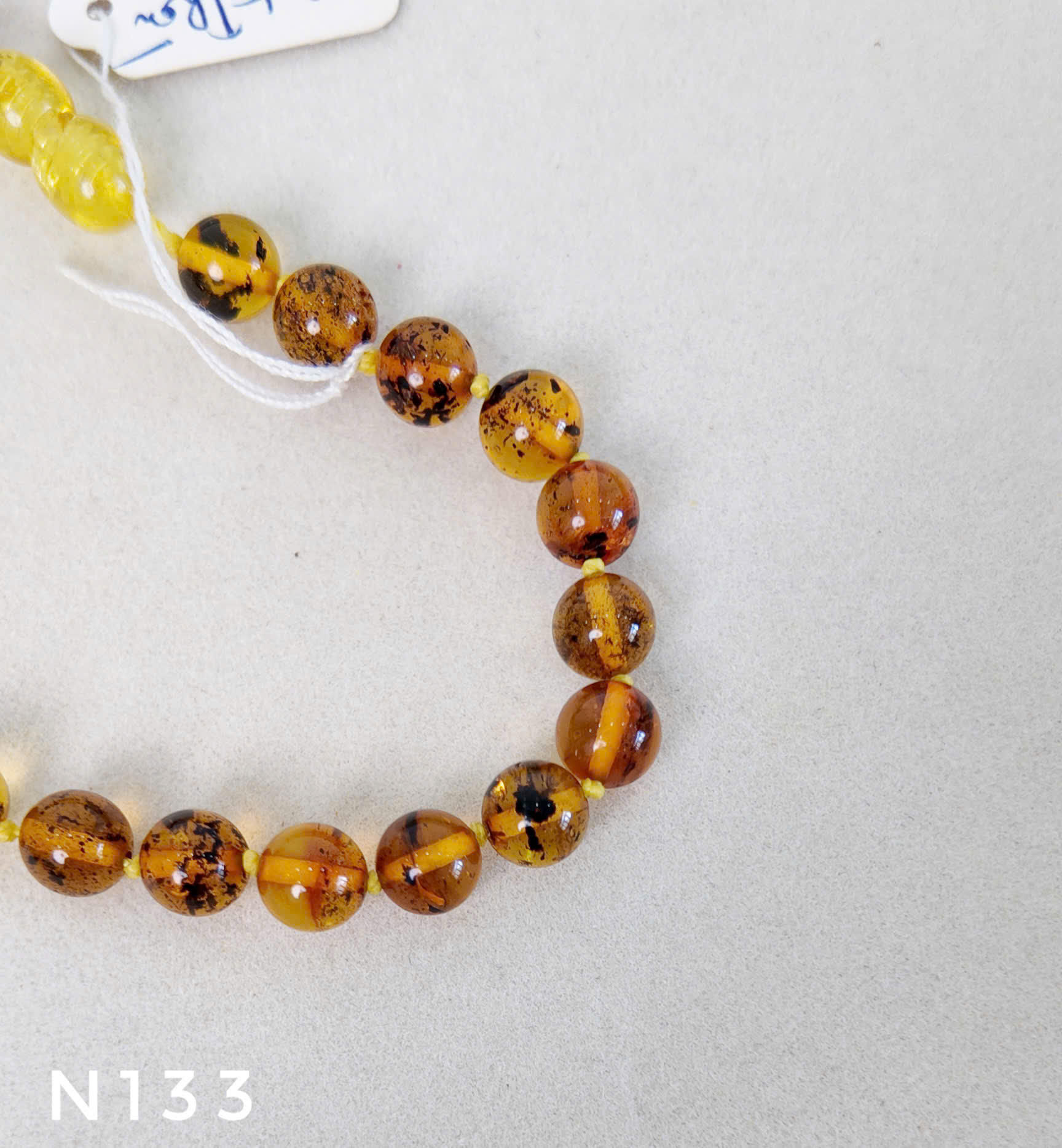 Vòng Cổ Hổ Phách Rêu Đầm Lầy Hạt Tròn – N133_thumbnail_2