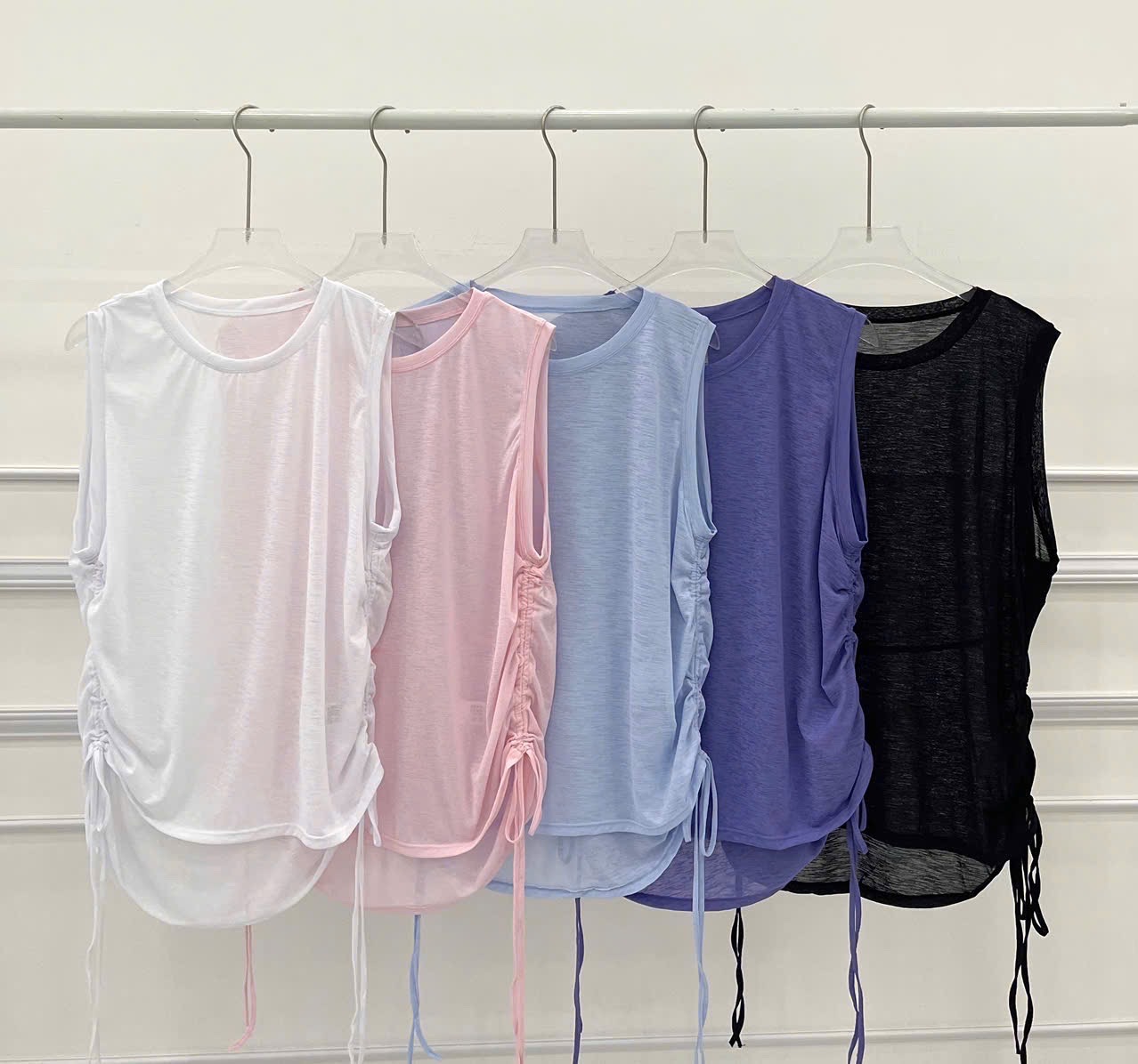 Áo Tanktop Thể Thao Nữ Ba Lỗ Rút Dây Form Rộng Vải Lưới Mè Thoáng Khí Thấm Hút Nhanh Khô_thumbnail_4