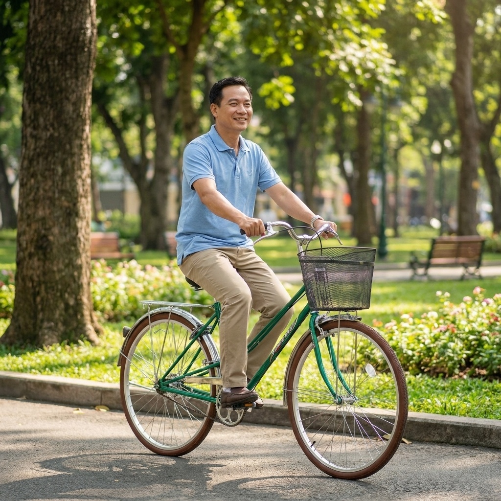 Xe Đạp Thống Nhất Dáng Cổ Điển Xưa Nam Nữ, TẶNG BỘ PHỤ KIỆN, khung thép chắc chắn, bền bỉ_thumbnail_6