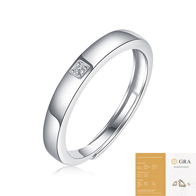 Nhẫn Đôi Song Hành Đính Kim Cương Moissanite Bạc S925 NHC022 Nhẫn Nam_thumbnail_7