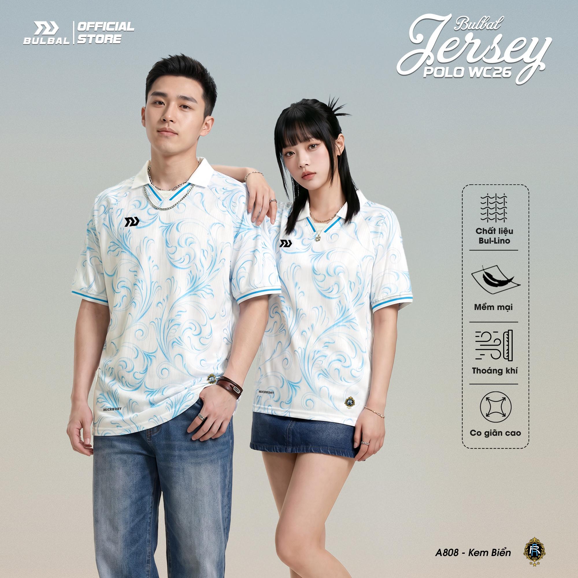 BST Áo Bóng Đá Bulbal Polo Jersey WC26 Vải Dệt Vân Thoáng Khí Thể Thao Đương Đại_thumbnail_1