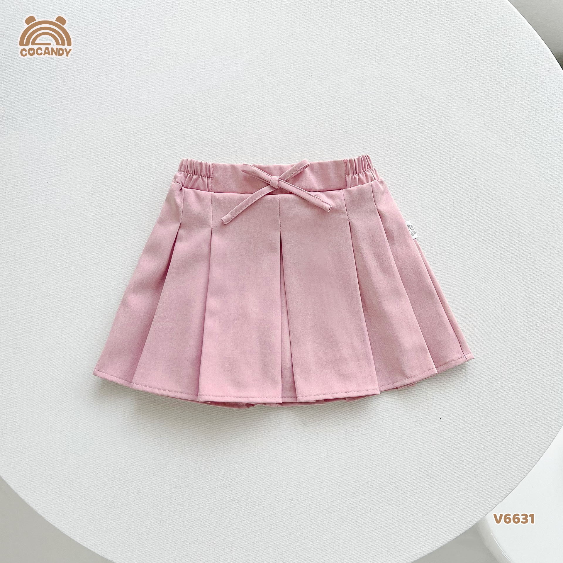 Chân váy HỒNG xếp li 1 nơ_thumbnail_2