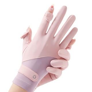 Găng Tay Chống Nắng (Phối Màu) UPF50+ Chống Tia UVA UVB, Thun Lạnh Mỏng Nhẹ Hạt Silicon Chống Trượt Hở Ngón Tay