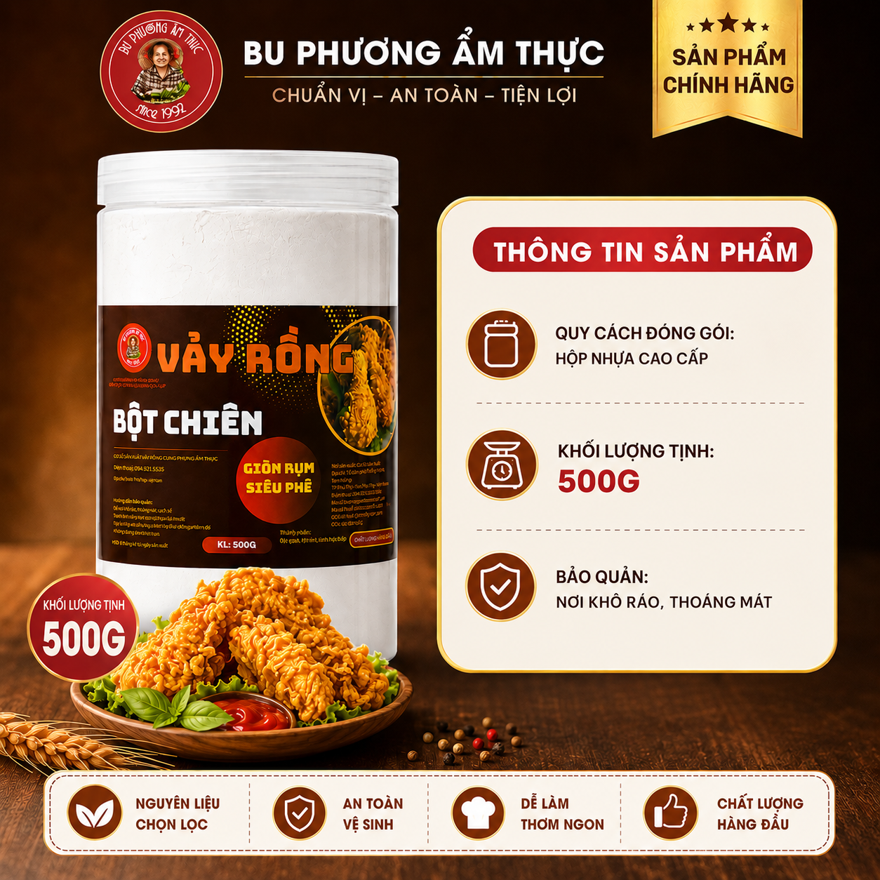 Bột Chiên Vảy Rồng Bu Phương 500G – Tạo Vảy Giòn Xốp Cho Gà Chiên Kiểu Nhà Hàng - BP23_thumbnail_7