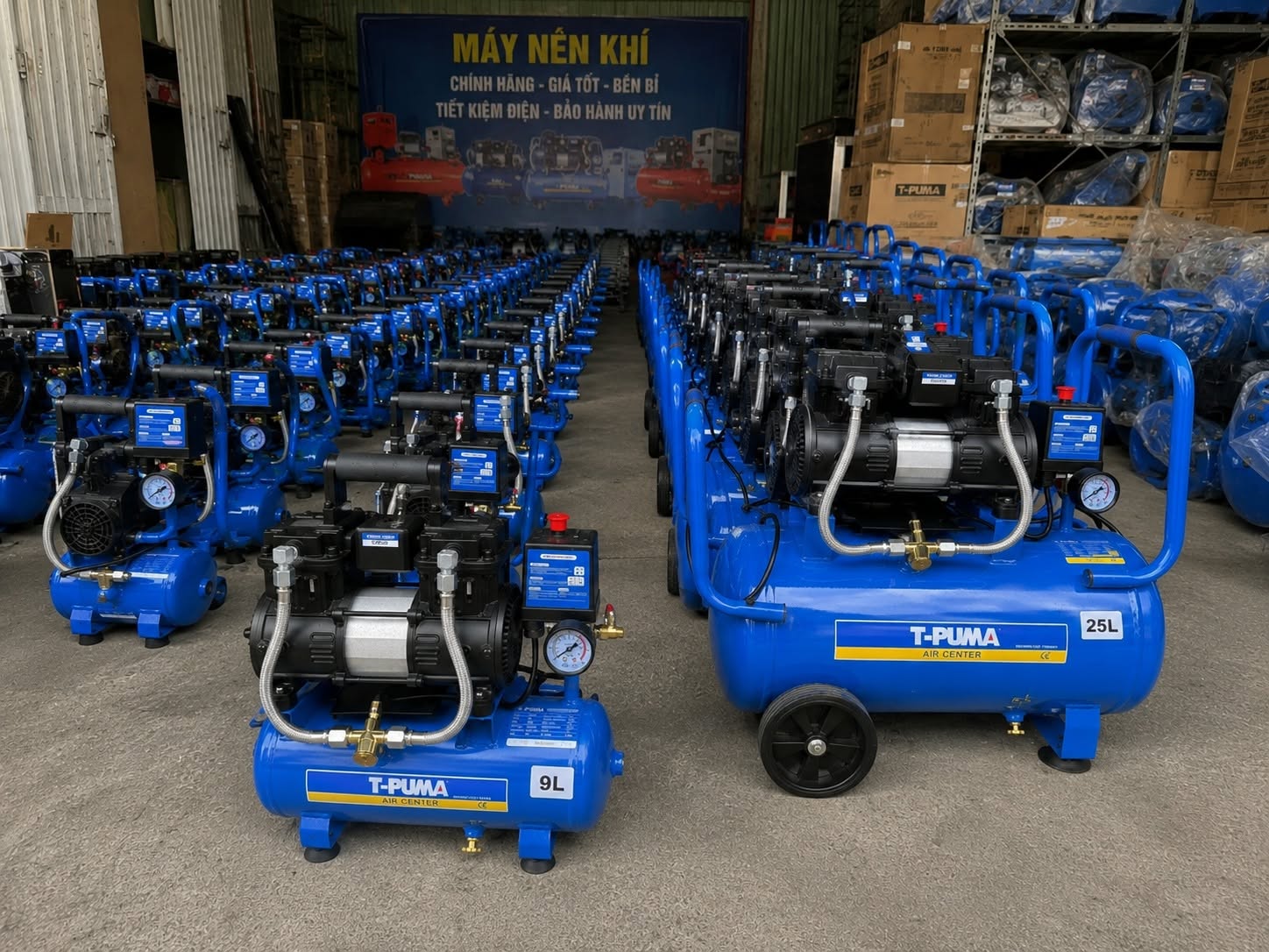 Máy Nén Khí Mini Không Dầu T-PUMA 9L – Chuyên Bơm Hơi, Phun Sơn, Bắn Đinh