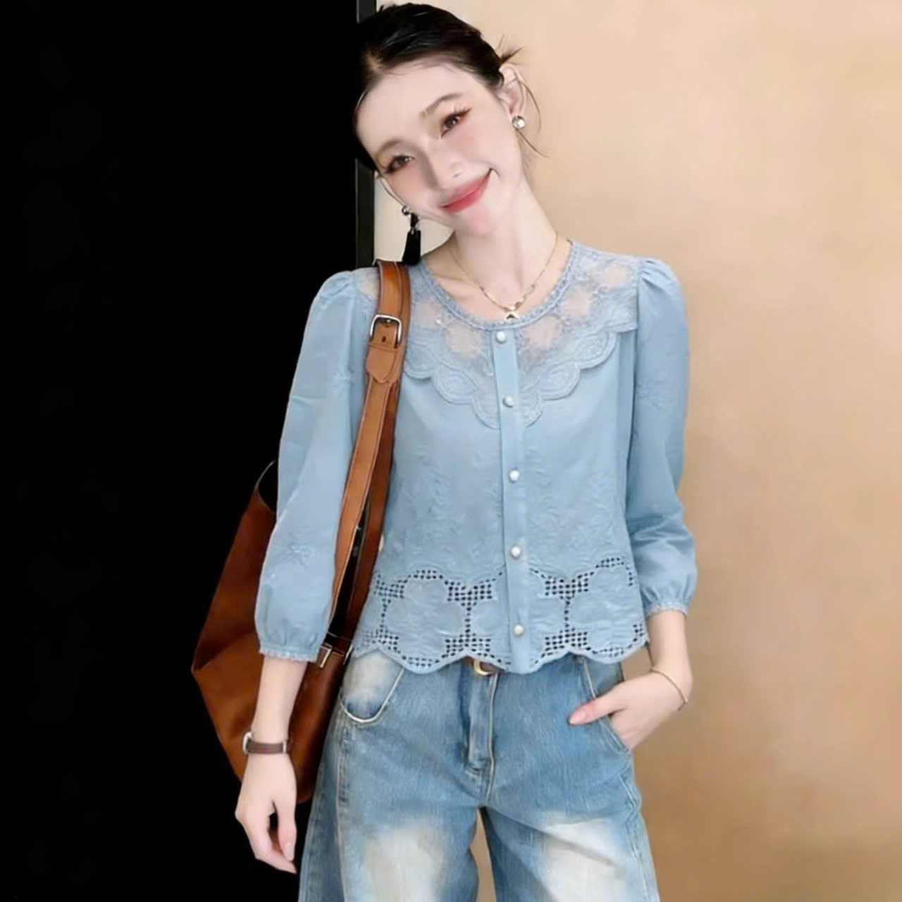 MS XH1703378: Áo sơ mi phối ren_thumbnail_2
