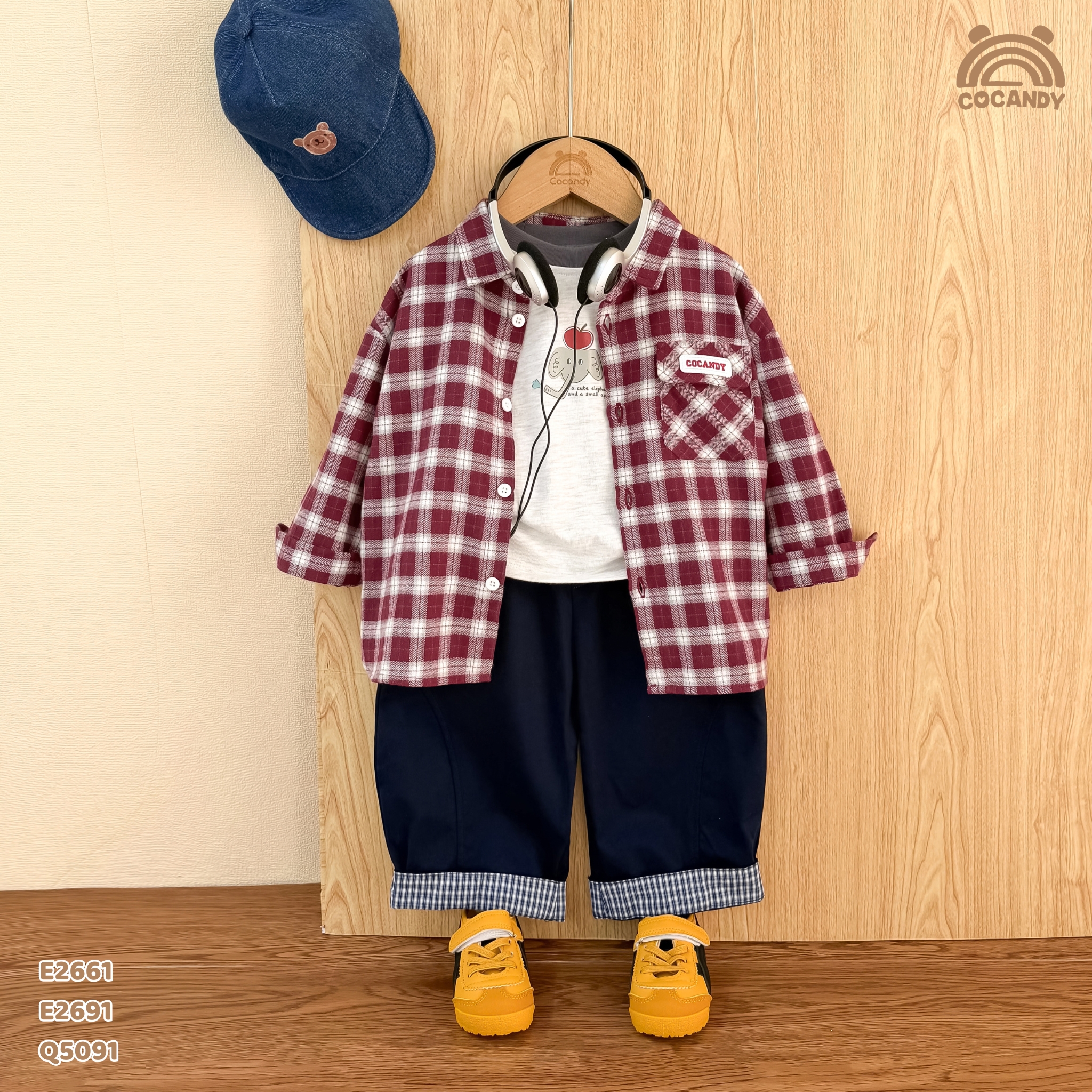 Áo dài caro ĐỎ "Cool boy"