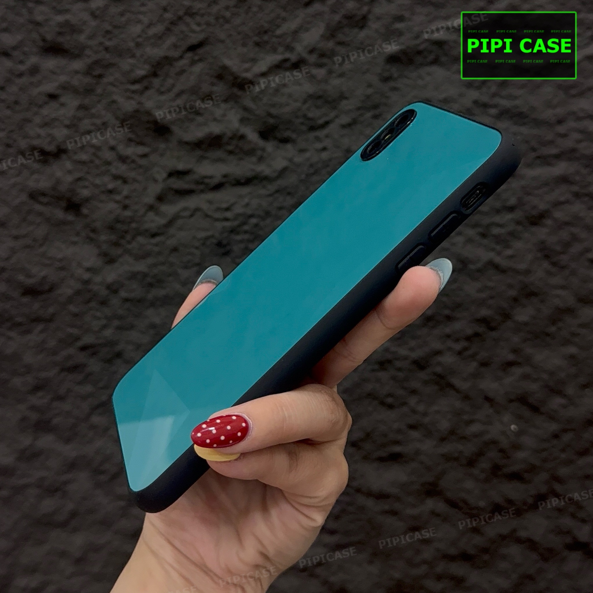 Ốp Lưng iPhone X / XS - Kim Cương 6D - Xanh Ngọc_thumbnail_2