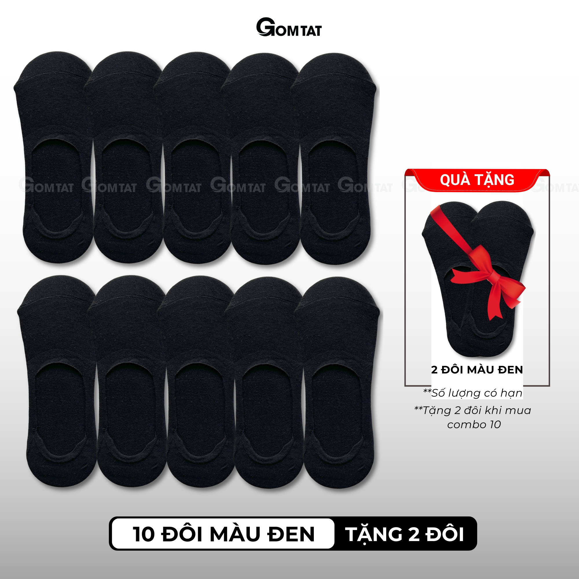 [MUA 10 TẶNG 2] Combo 10 đôi tất nam mang giày lười GOMTAT, vớ mùa hè có đệm chống tuột gót KOL-LUOI-02-CB12_thumbnail_8