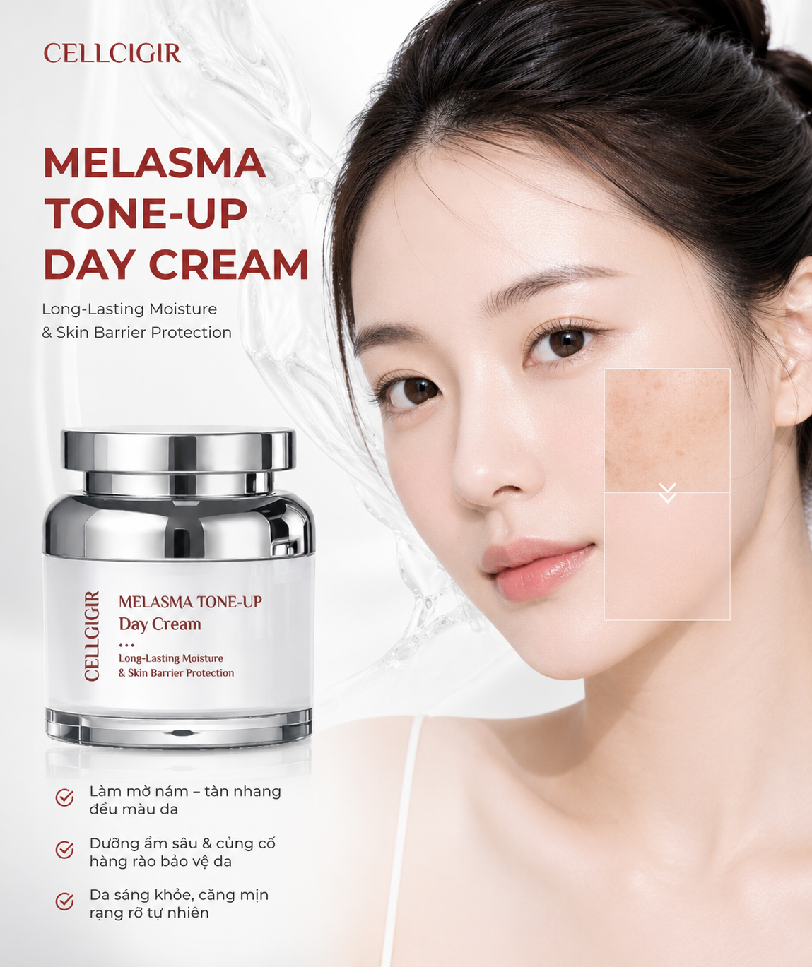 Kem dưỡng da ban ngày CELLGIGIR MELASMA TONEUP DAY CREAM 50g