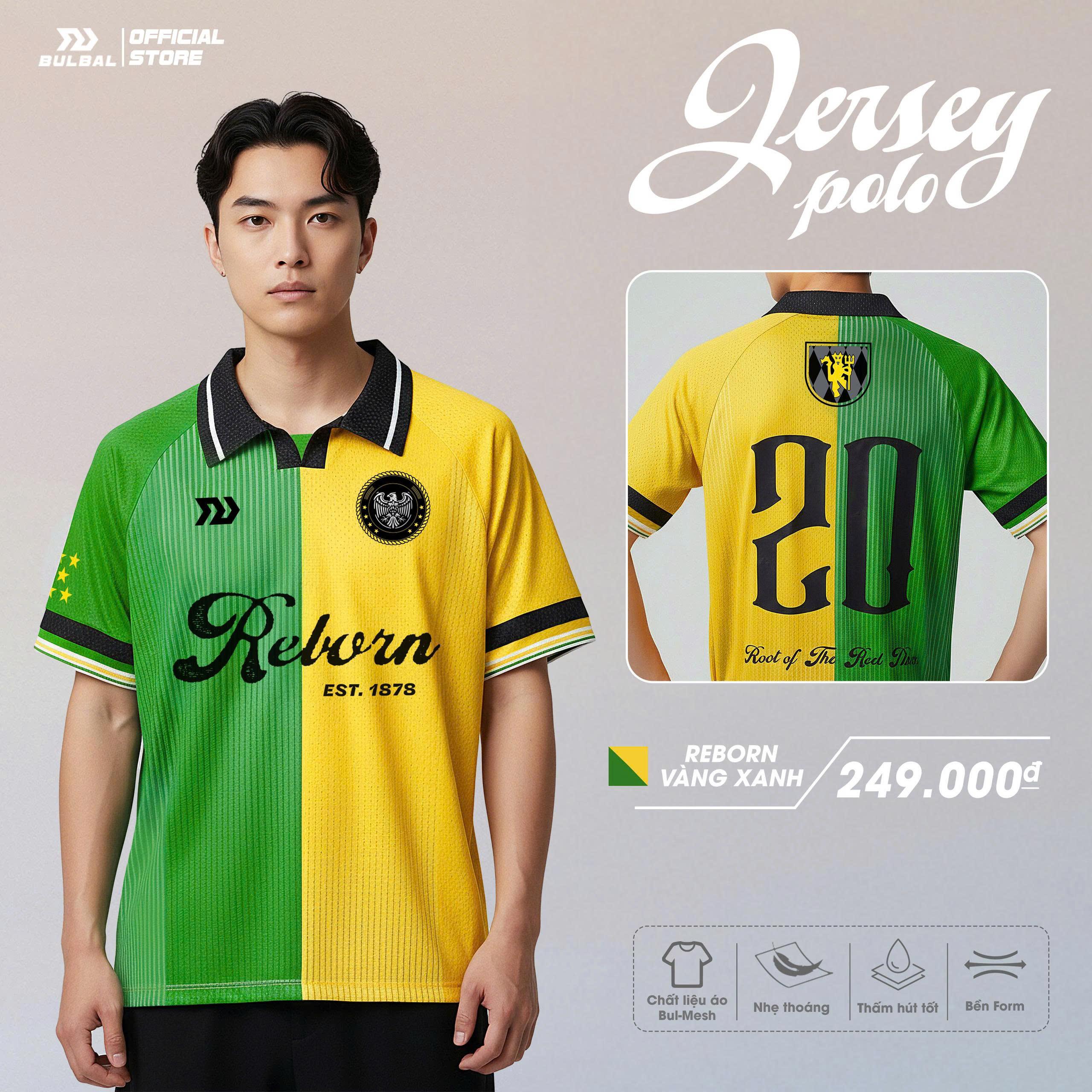 Áo Bóng Đá Bulbal Jersey Polo Vải Lưới Bul-Mesh Thoáng Mát Bền Form Thể Thao Đương Đại_thumbnail_3