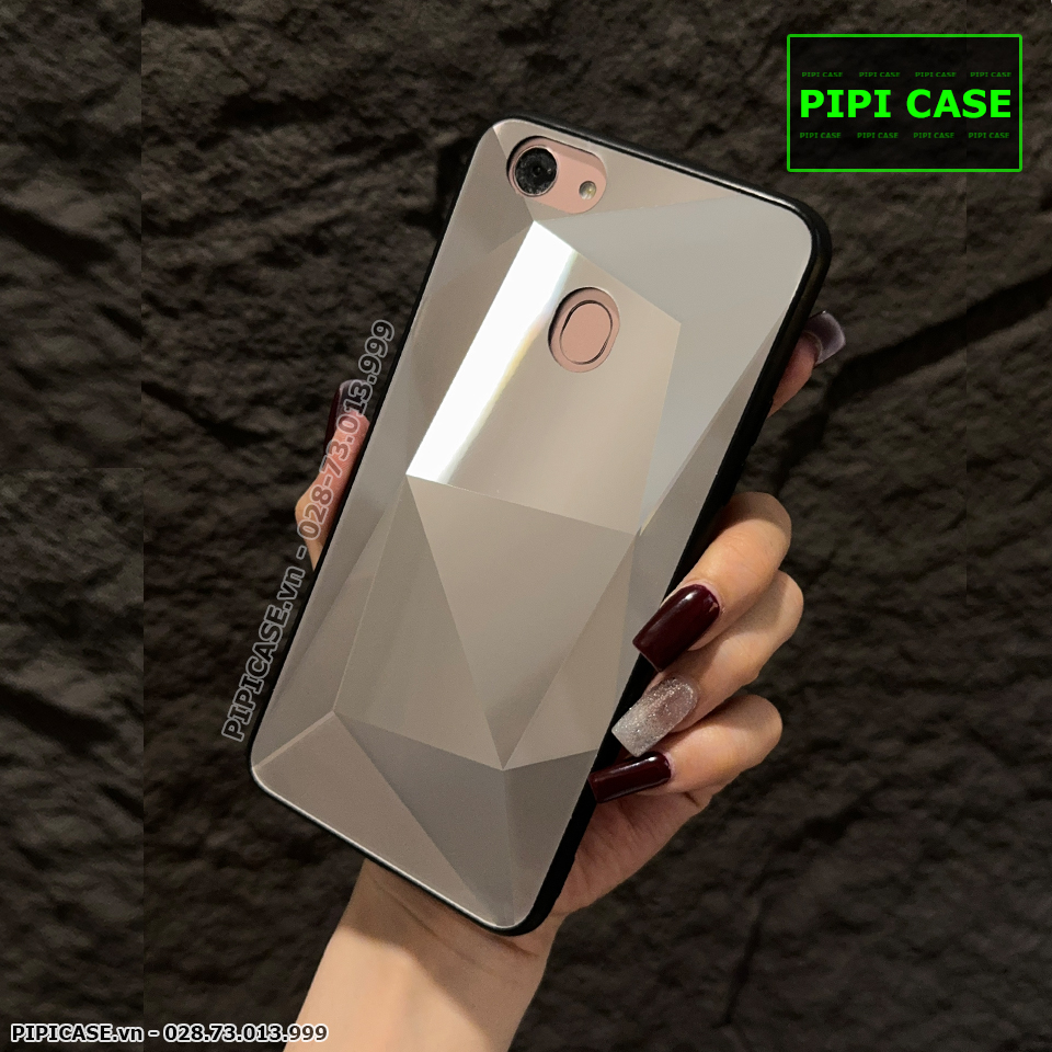 Ốp Lưng Oppo F5 - Kim Cương 6D - Bạc