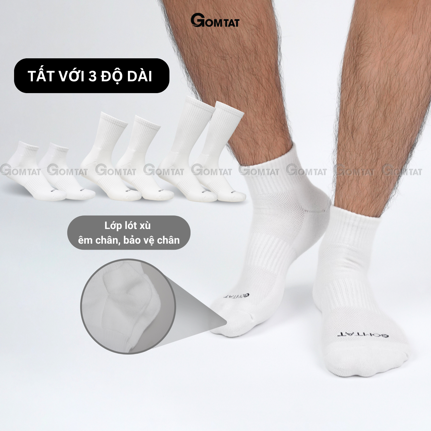 Combo tất trơn nam nữ GOMTAT có đệm xù êm chân, sợi cotton dày dặn, khử mùi kháng khuẩn - STA-5009_thumbnail_1