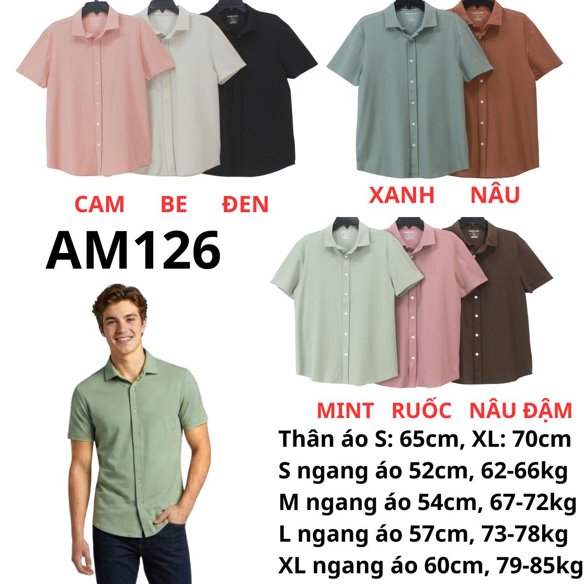 AM126 -Áo sơ mi nam xịn
