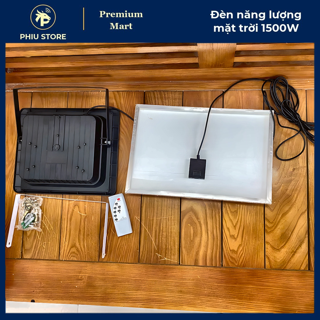 Đèn năng lượng mặt trời, đèn pha năng lượng mặt trời 1500W, đèn NLMT có điều khiển, tấm pin rời, chống nước IP68, PHIU STORE_thumbnail_8