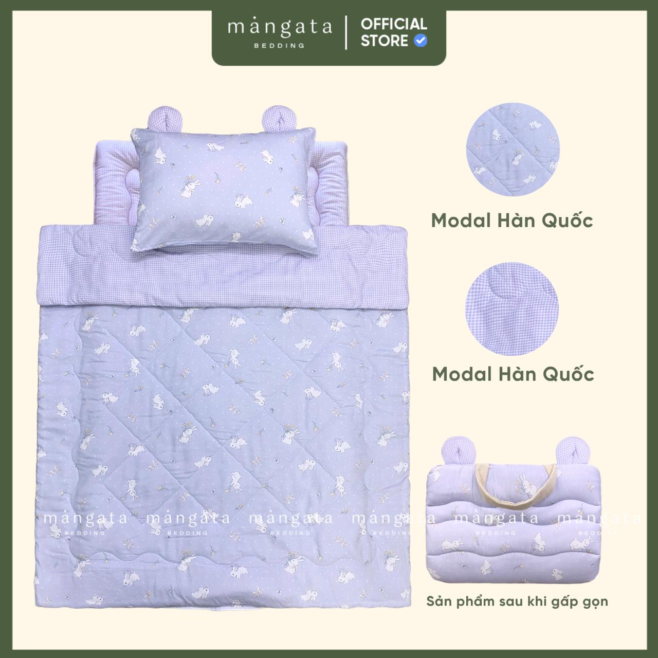Mẫu Thỏ tím - Bộ chăn gối gấp gọn đi học _thumbnail_1