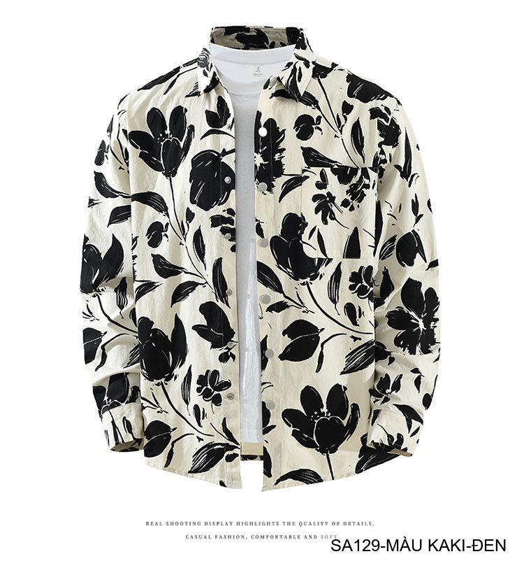 SA129 - Áo sơ mi nam dài tay họa tiết hoa cách điệu, form rộng thoải mái, phong cách streetwear trẻ trung_thumbnail_6