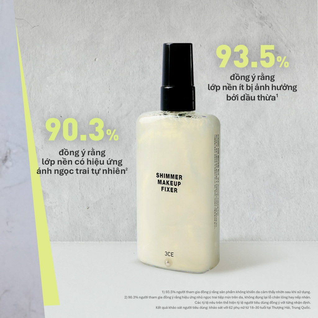 [3CE] Xịt khóa nền 3CE Shimmer Makeup Fixer 100ml