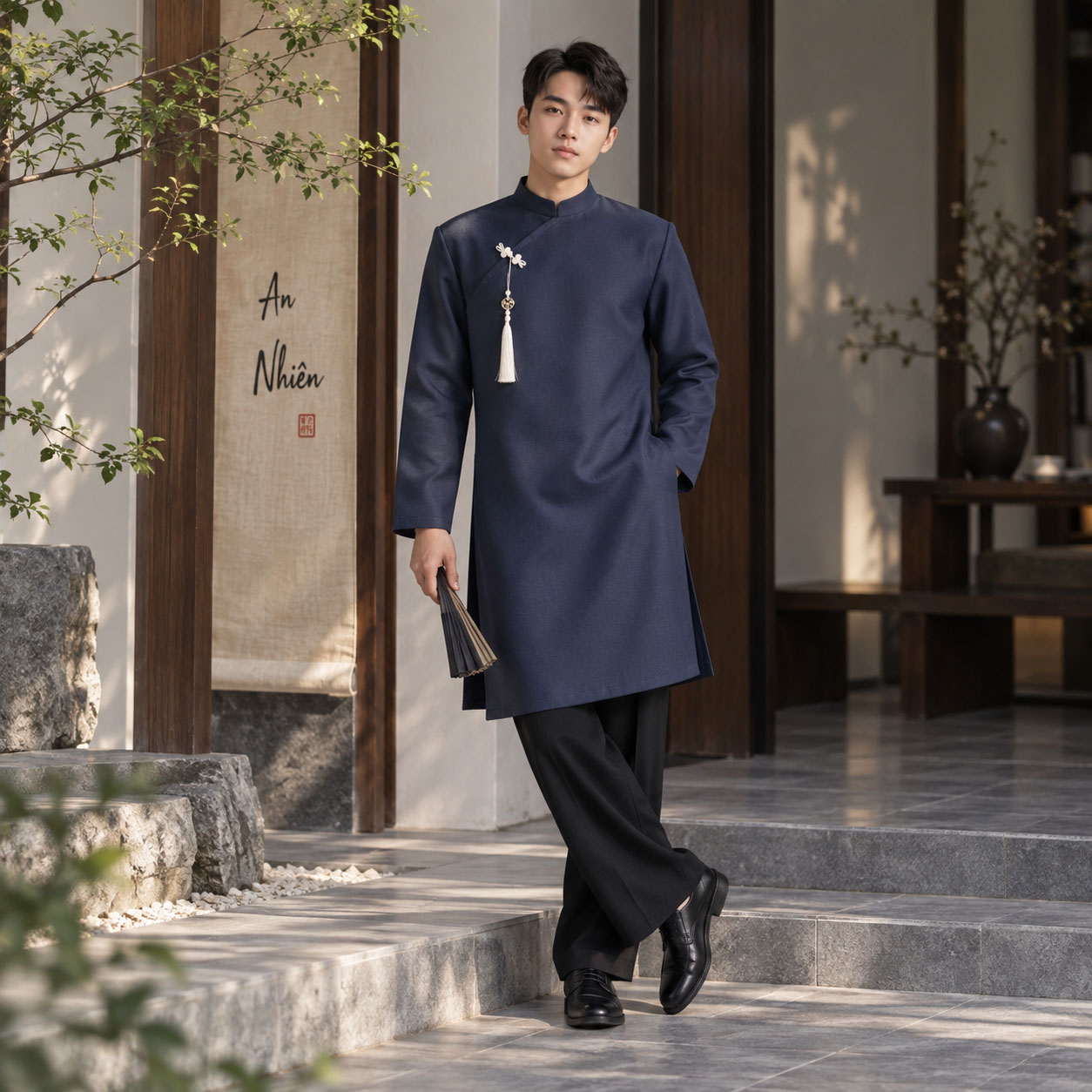 ÁO DÀI NAM CÁCH TÂN CỔ ĐỨNG TAFFETA NA26-24_thumbnail_6