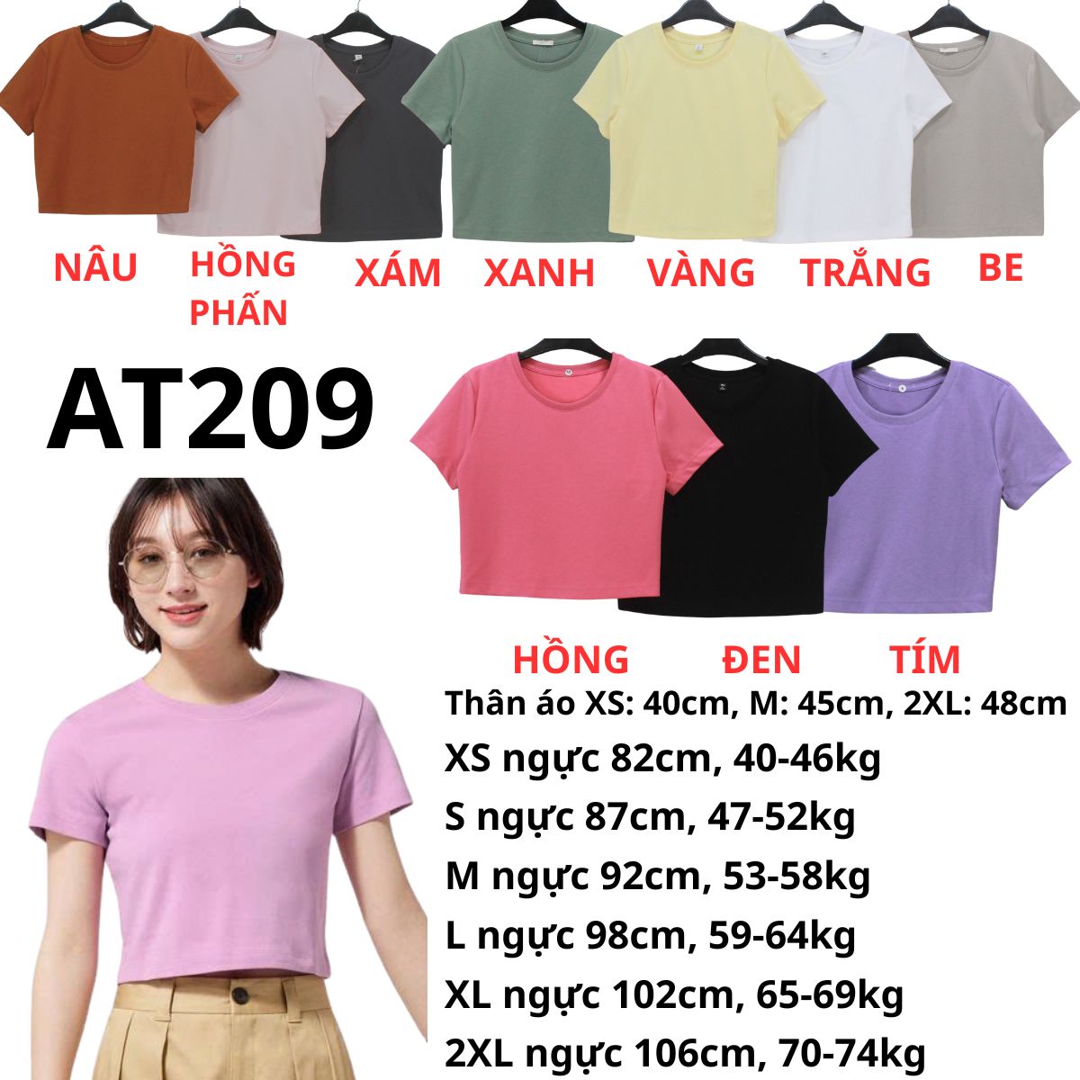 AT209- Áo thun crop