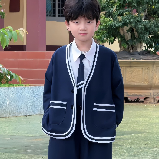 Bộ Vest Xanh Đen 2 Viền Dáng rộng Cho Bé Trai Đi Học, Đi Chơi, Đi Tiệc. (Chú Ý Phân Loại Bán Lẻ ạ)_thumbnail_6