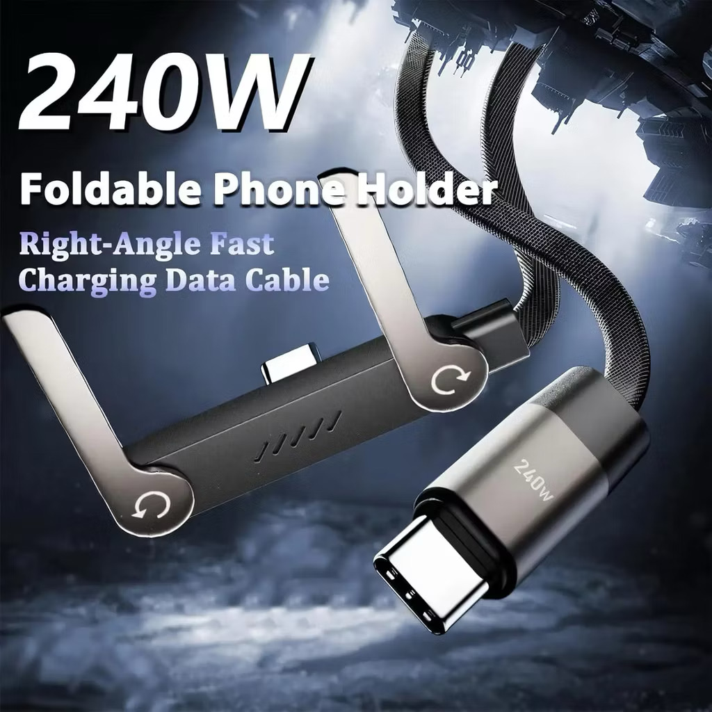 Cáp Sạc Nhanh C to C 60W dây dù, Kiêm Giá Đỡ Điện Thoại Gấp Gọn_thumbnail_8