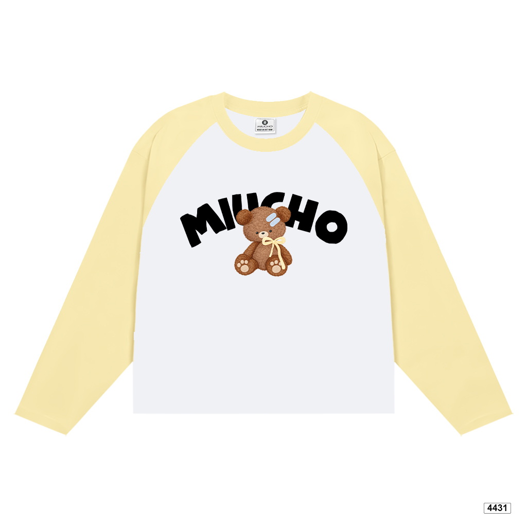 Áo thun tay dài form boxy gấu raglan Miucho 4431_thumbnail_10