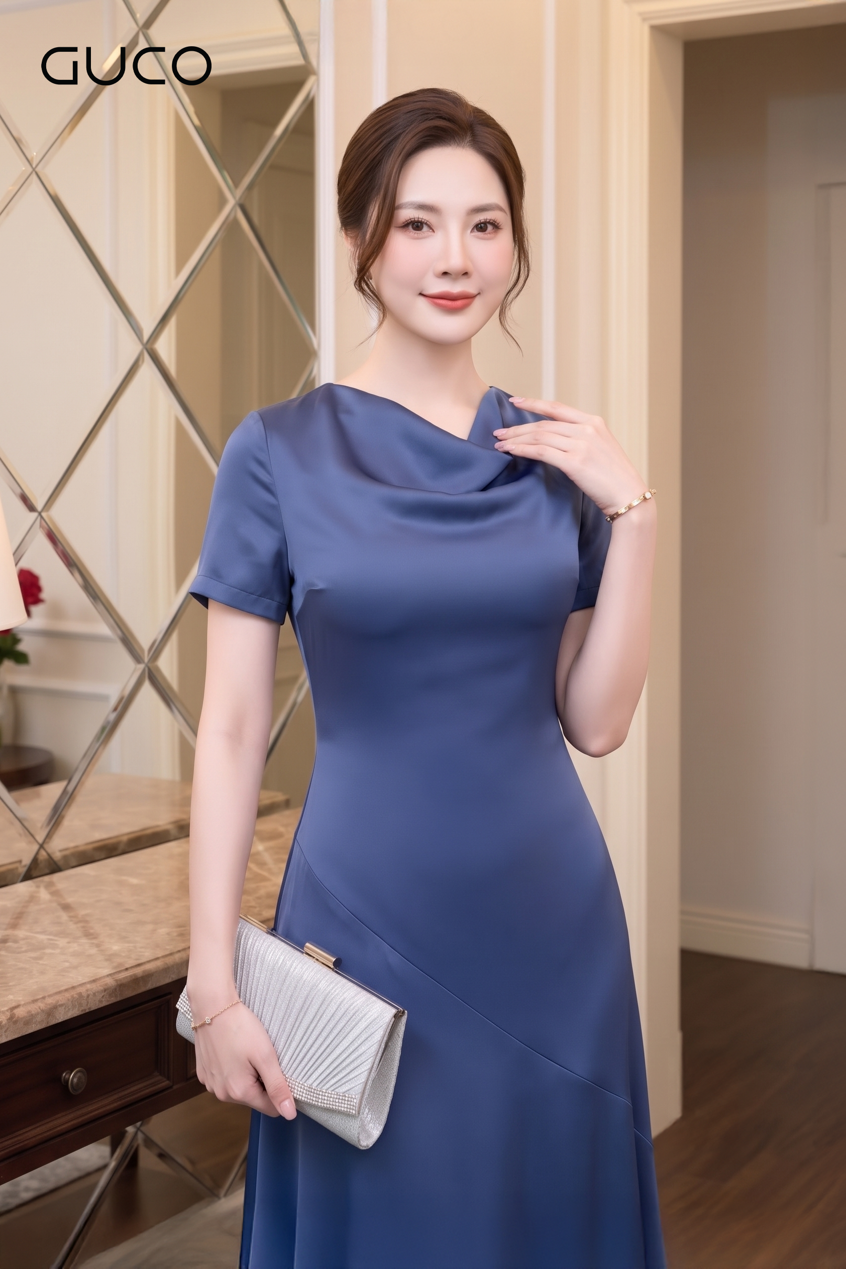 Đầm Dạ Hội Xanh Đuôi Cá Cổ Đỗ_thumbnail_2