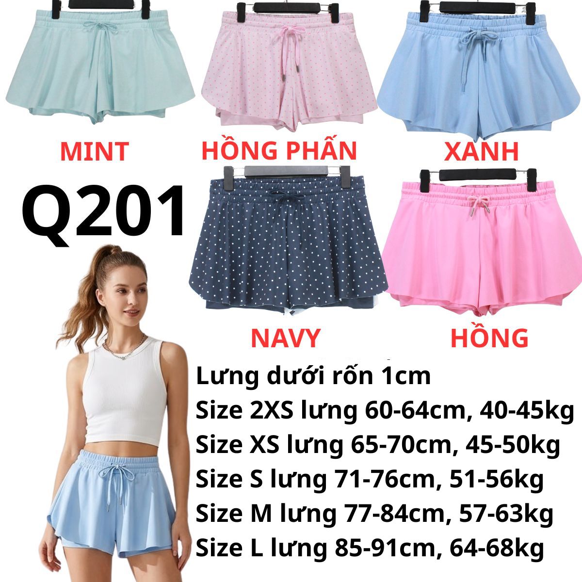 Q201- Quần váy tập