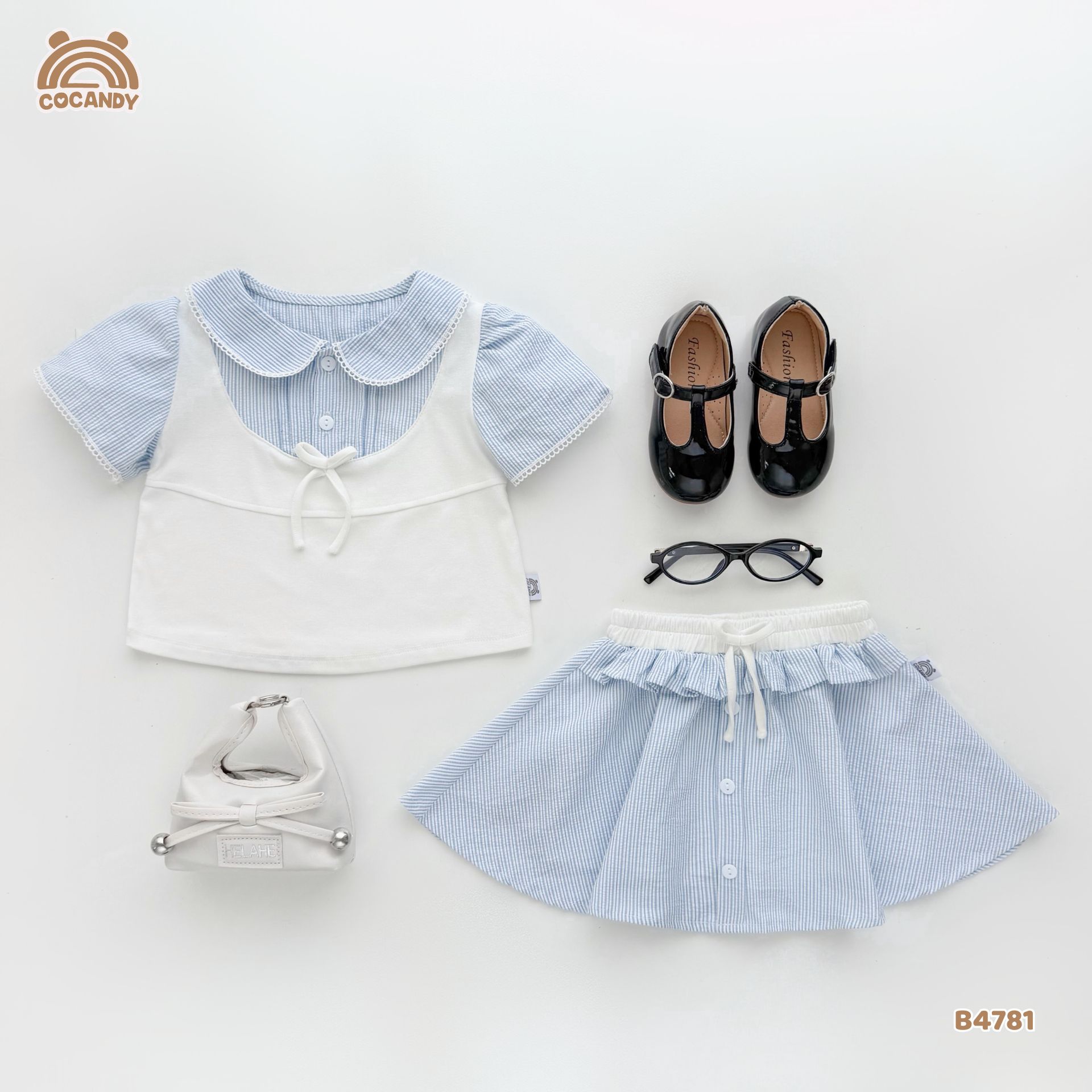 Bộ cộc yếm kẻ XANH tay phồng_thumbnail_1
