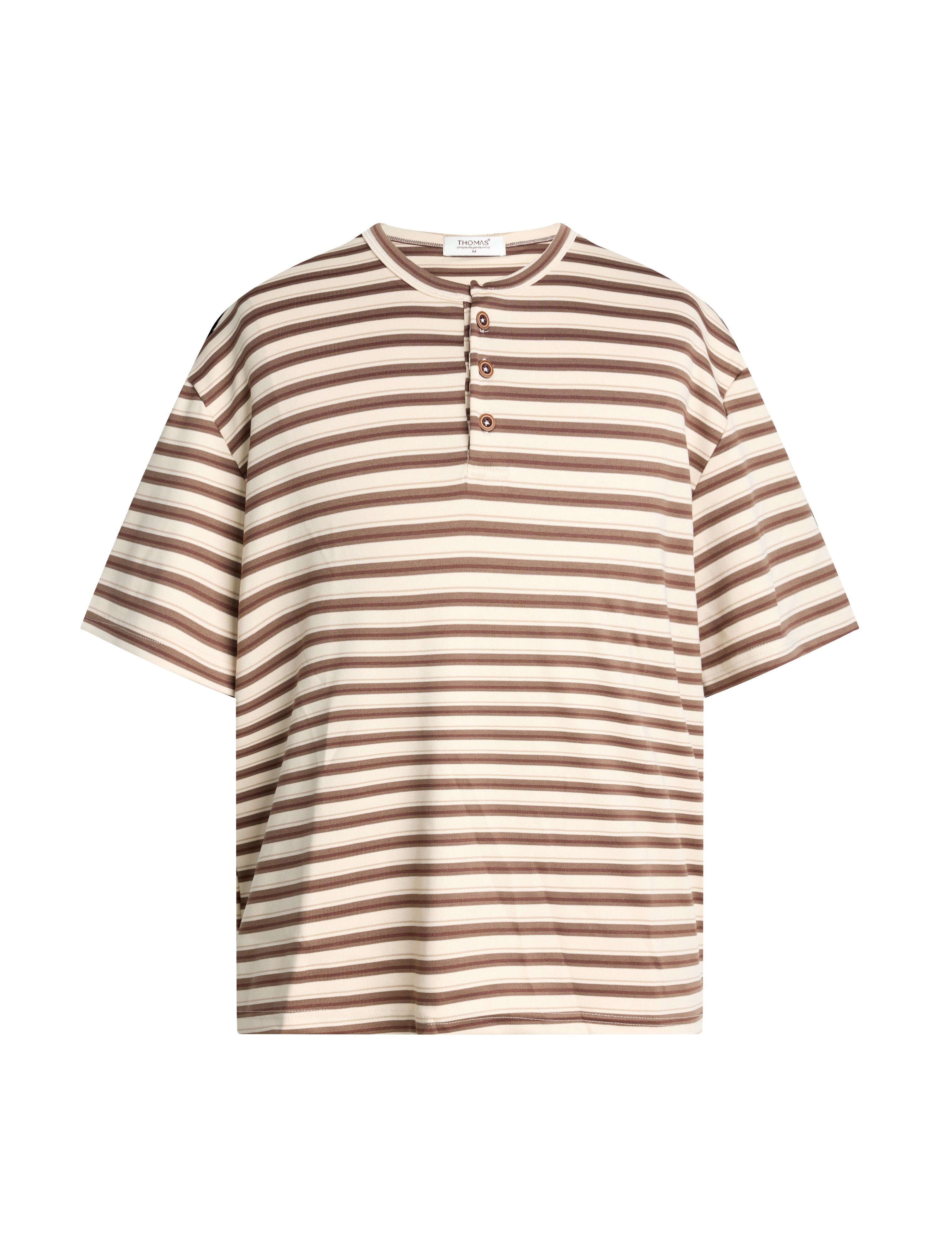 Áo Thun Henley Dario Vải Jersey Knit Form Straight