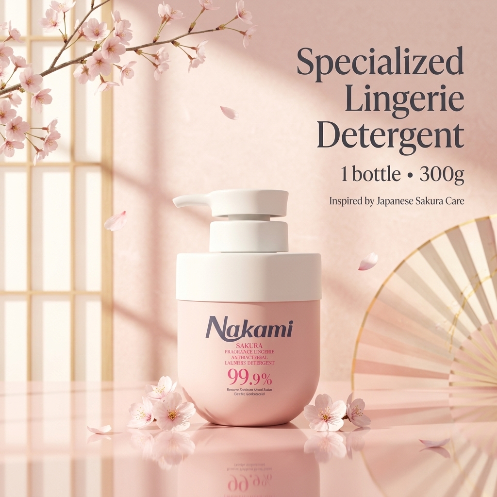 Nakami Sakura Fragrance Lingerie  Disinfectant Laundry Detergent 300mL_thumbnail_1