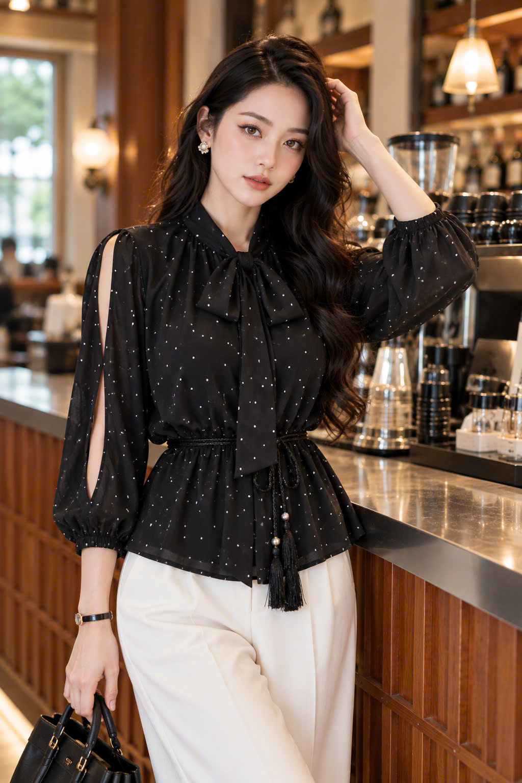 Áo sơ mi chấm bi 26125