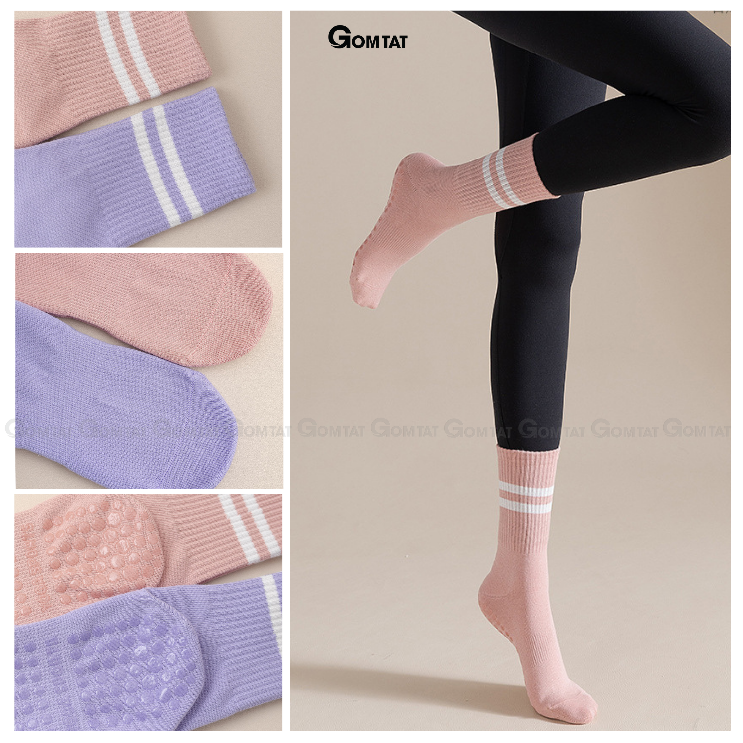 Tất chống trượt cổ cao tập yoga, pilates GOM TẤT, vớ chống trơn thể thao, thiết kế đế cao su an toàn - YOGA-2507_thumbnail_8