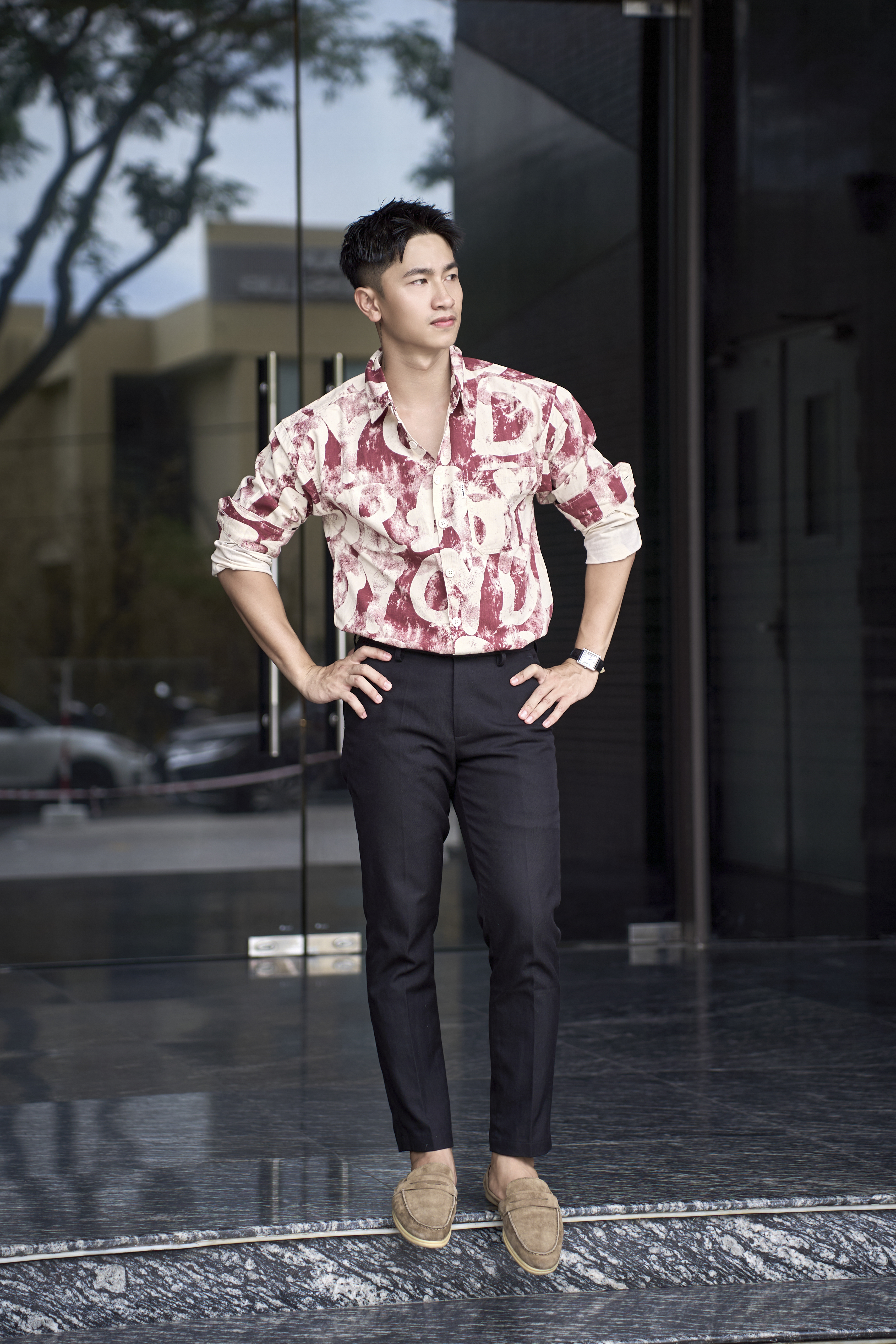 SA122 - Áo sơ mi dài tay họa tiết chữ phong cách Nhật Bản, chất cotton 100%, form rộng thoải mái_thumbnail_11