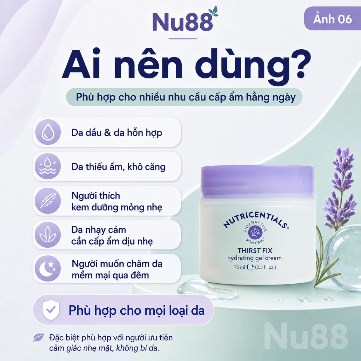 Kem Dưỡng Ẩm Ban Đêm Da Dầu/ Da Hỗn Hợp Nutricentials Thirst Fix Hydrating Gel Cream_thumbnail_4