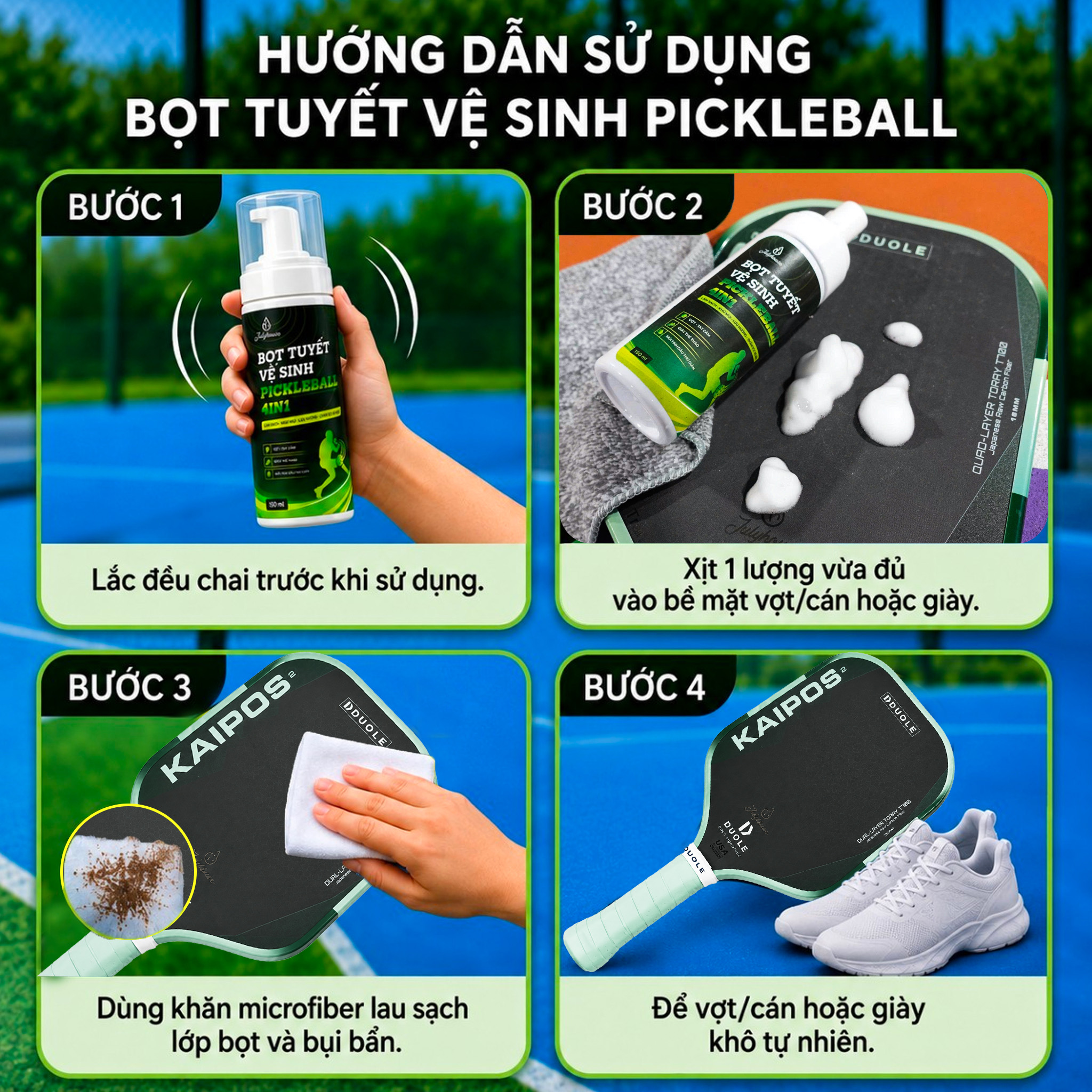 Bọt Tuyết Vệ Sinh Pickleball 4in1 150ml/500ml Julyhouse_thumbnail_3