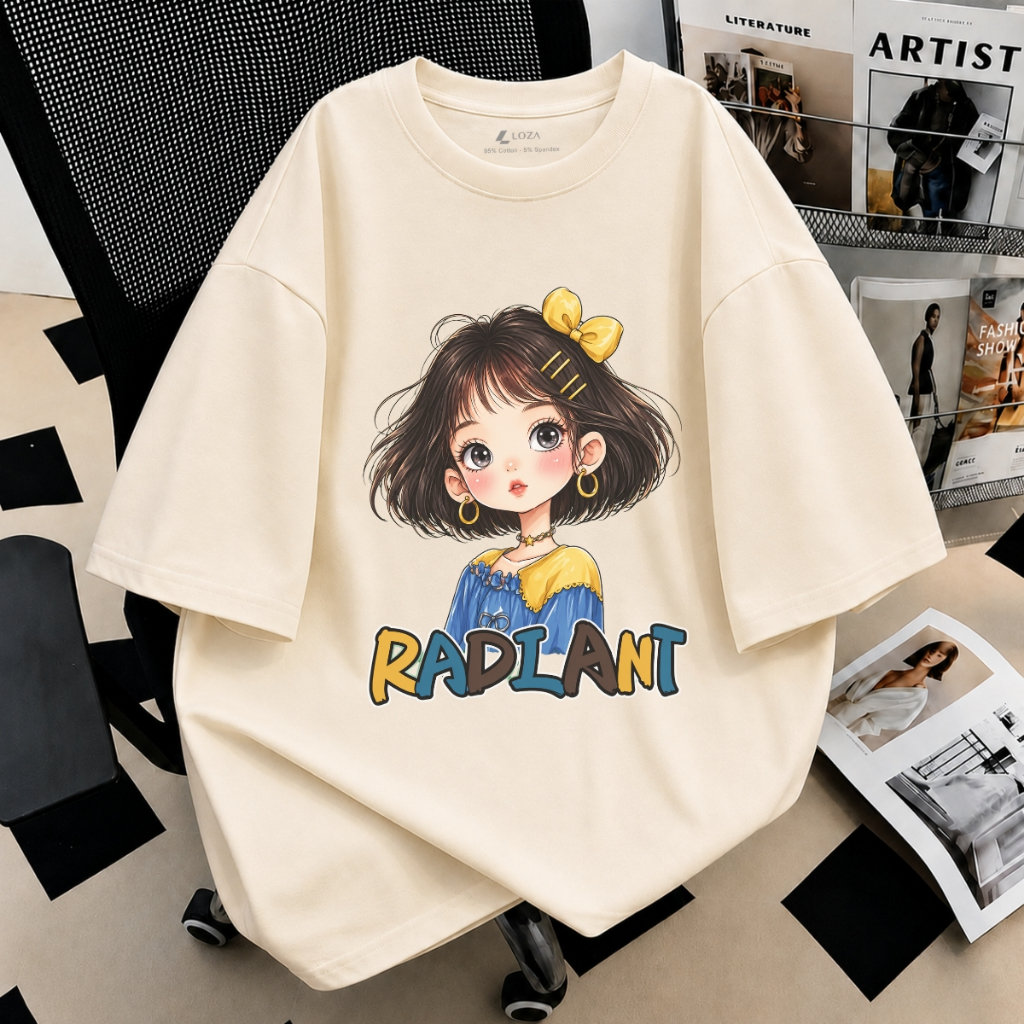 [Form Rộng] Áo phông nữ dáng rộng Mẹ & Bé hình cô gái - Loza AT-RT3675_thumbnail_2