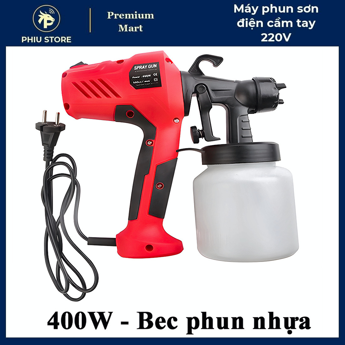 Máy Phun Sơn Điện Cầm Tay 220V 400W/650W - Phun Được Sơn Nước Và Sơn Dầu_thumbnail_5