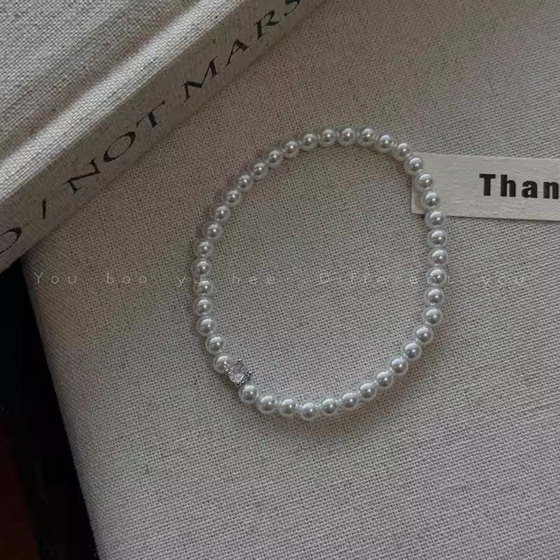 Vòng tay ngọc trai zircon đính hạt kiểu Pháp cổ điển dành cho nữ thiết kế sang trọng nhẹ nhàng, vòng tay cao cấp, trang sức cầm tay đơn giản, khí chất Màu sắc: Vòng tay ngọc trai màu be