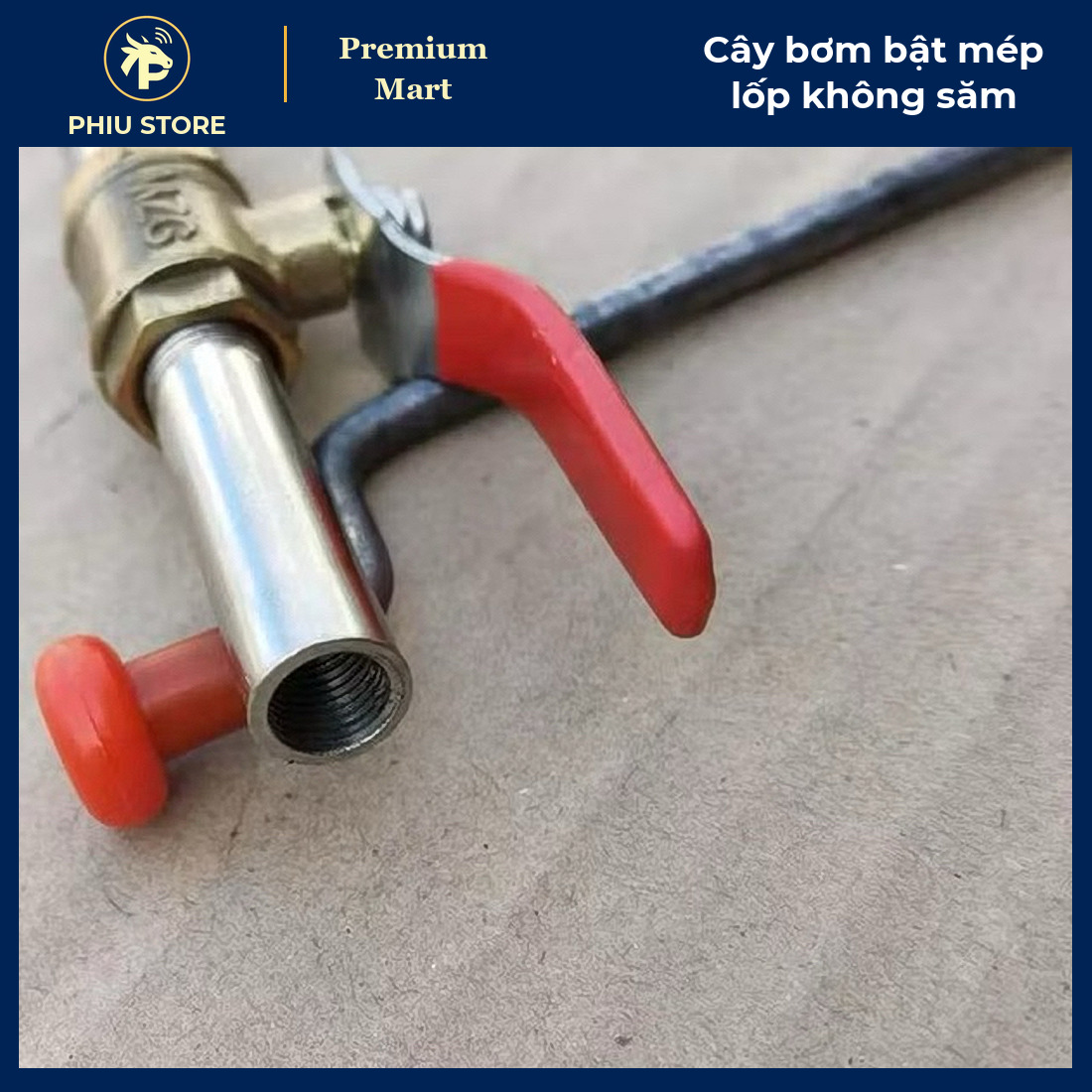 Cây Bơm Lốp Không Săm Kết Nối Nhanh - Van Bi Đồng Gạt Tay, Thổi Bật Mép Lốp Ô Tô Xe Máy Xe Điện - PHIU STORE_thumbnail_1