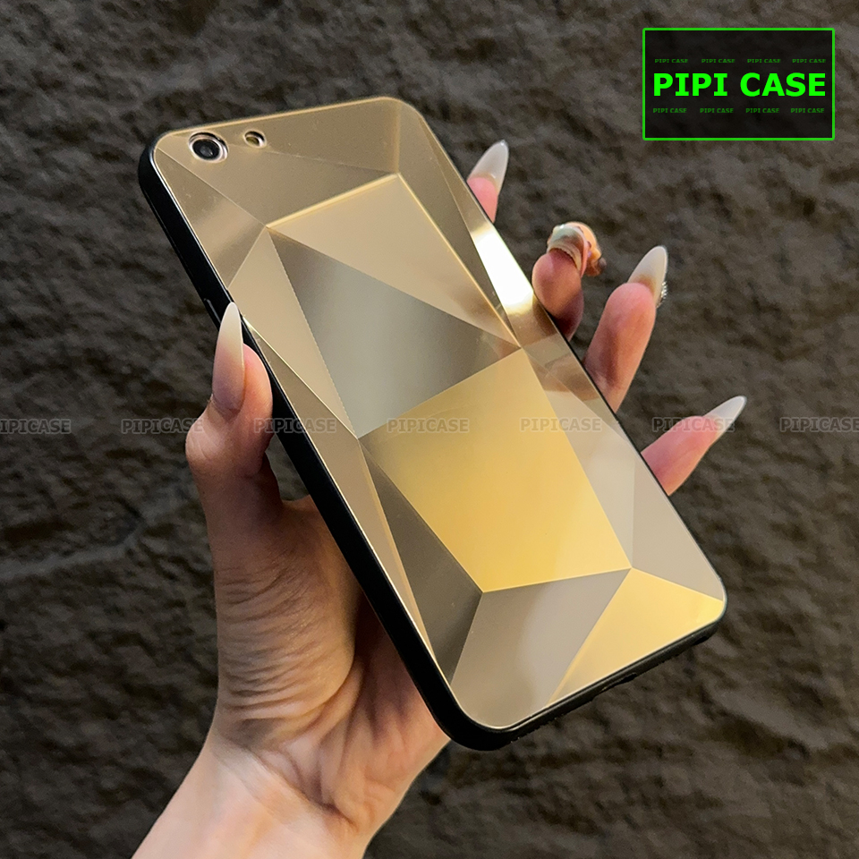 Ốp Lưng Oppo F1S - Kim Cương 6D - Vàng