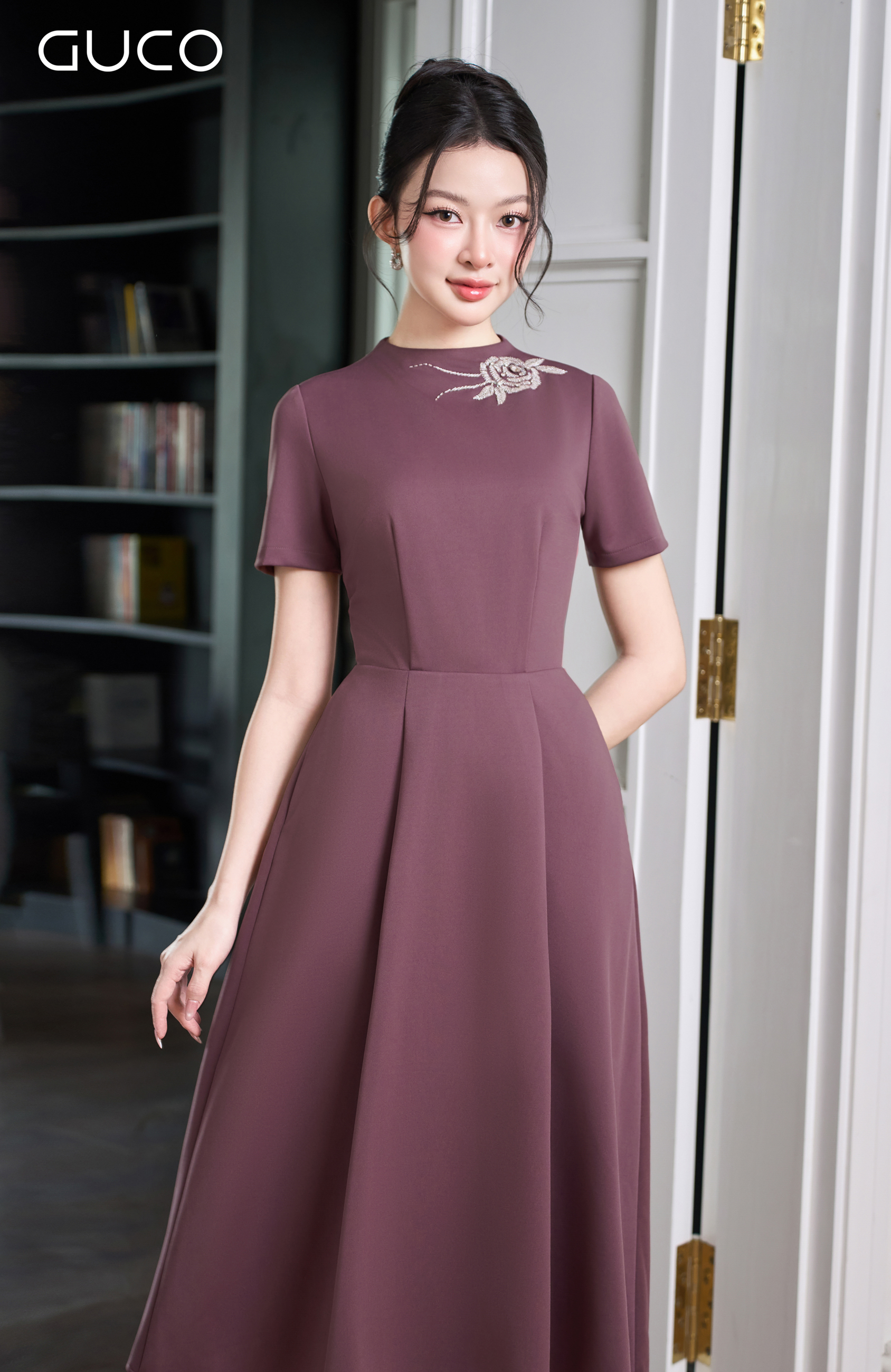 ĐẦM XÒE DỰ TIỆC ĐÍNH CƯỜM HOA - HỒNG RUỐC_thumbnail_3