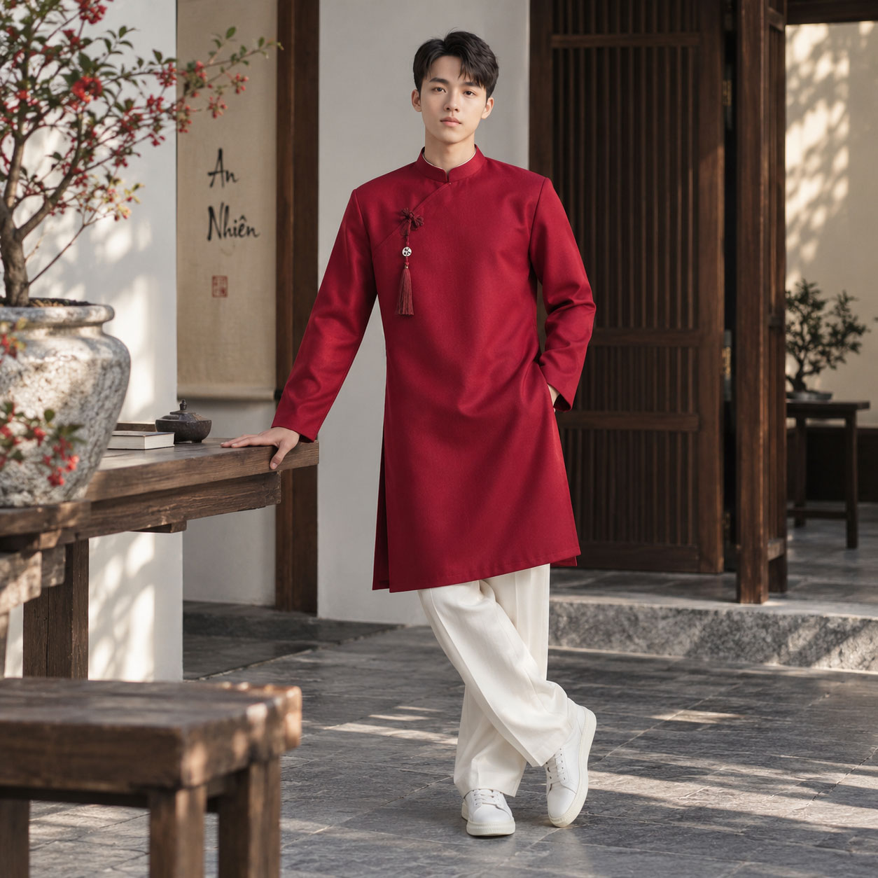 ÁO DÀI NAM CÁCH TÂN CỔ ĐỨNG TAFFETA NA26-24_thumbnail_4
