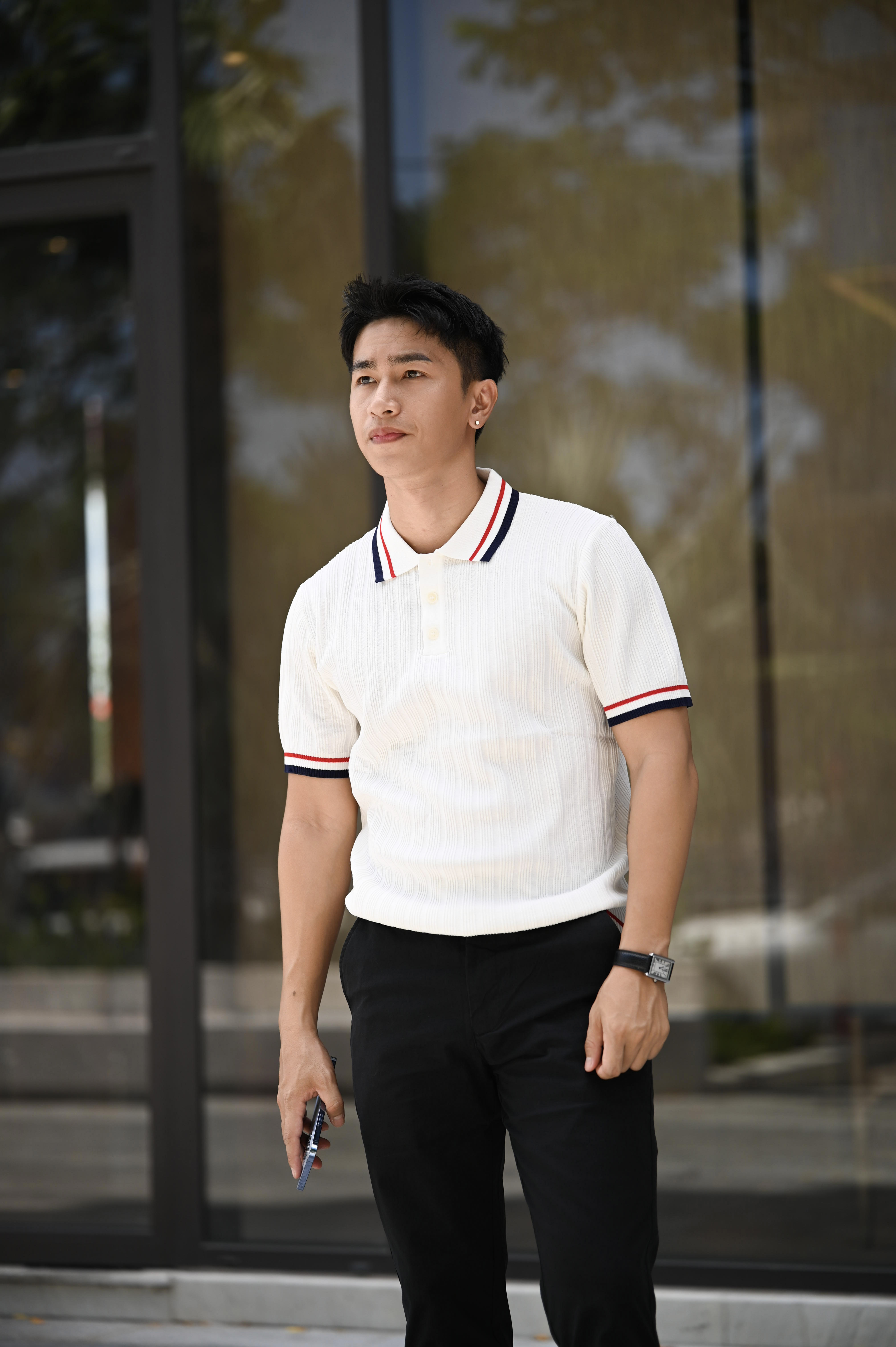 PB10 - Áo Polo Nam Tay Ngắn Phong Cách Old Money, Dáng Ôm, Cổ Bẻ, Mùa Hè 2025