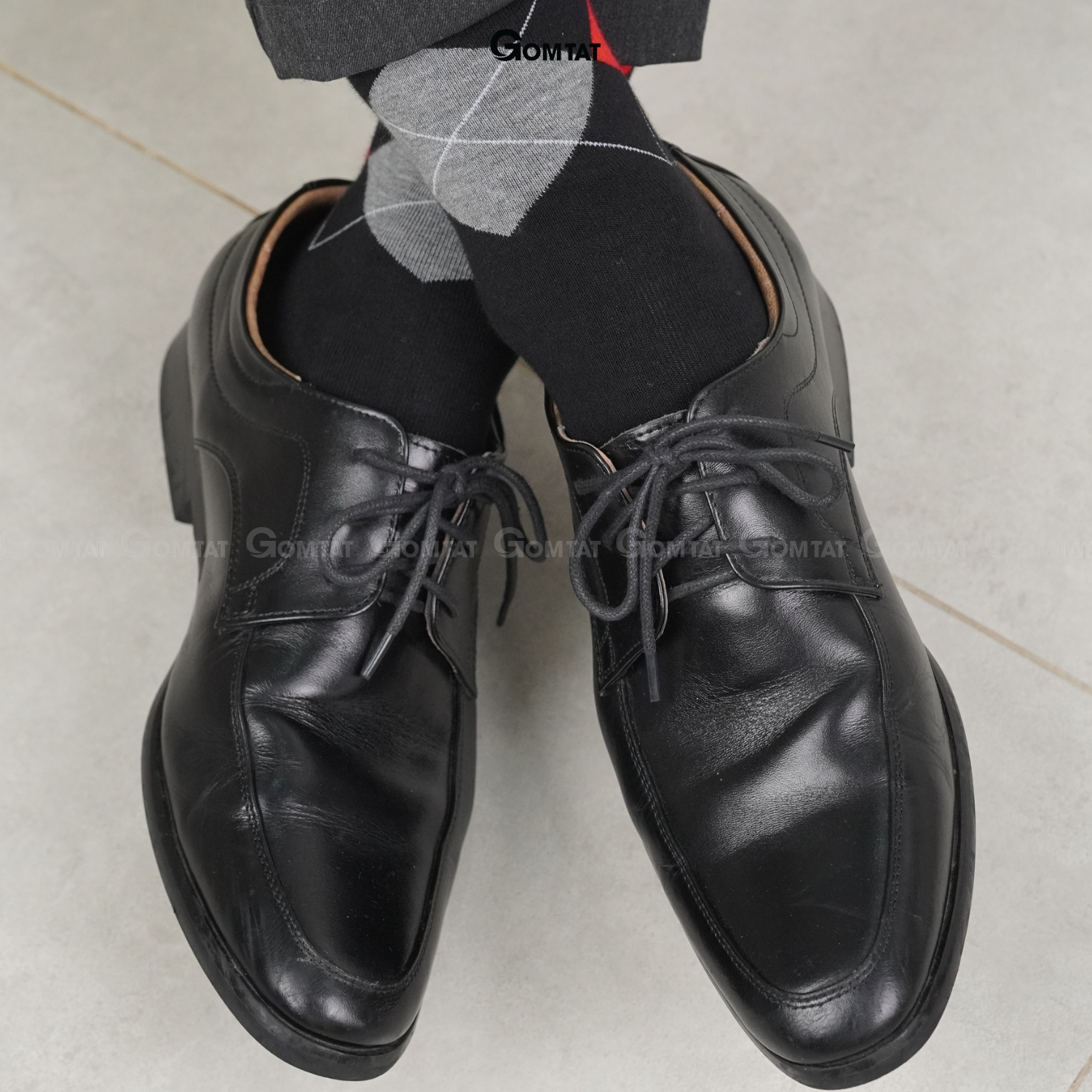 Hộp 5 đôi tất nam cao cổ đi giày tây GOMTAT hoạ tiết quả trám sợi cotton cao cấp LUX-QUATRAM_thumbnail_9