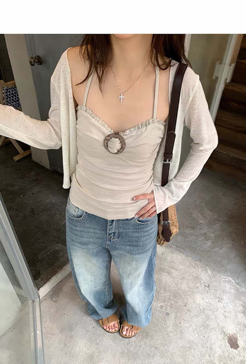 Lucas - Set áo 2 dây phối phụ kiện gỗ nối ngực + áo cardigan_thumbnail_2