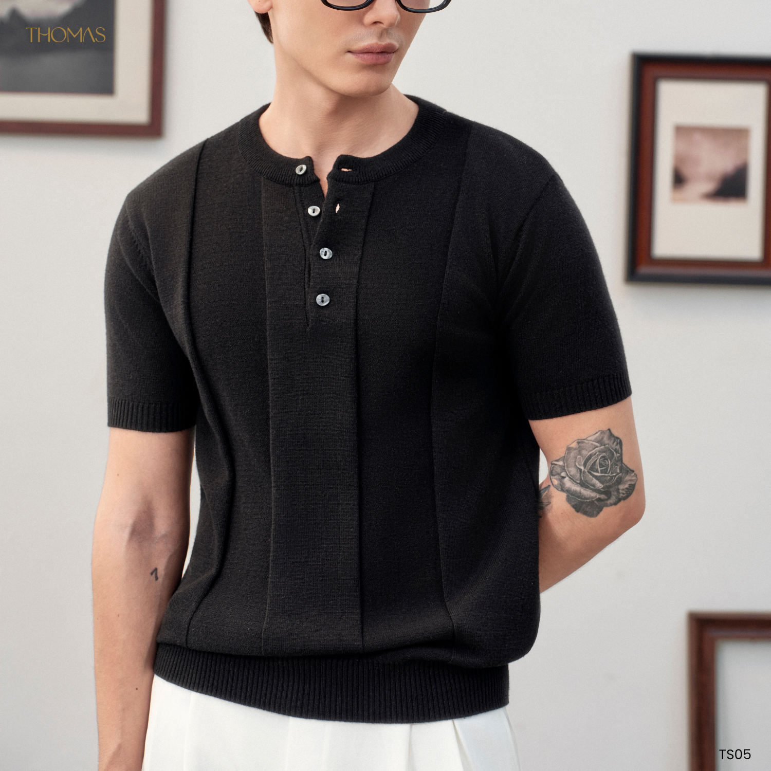 Áo Henley Dệt Kim Ethan Vải Rayon Form Regular_thumbnail_3