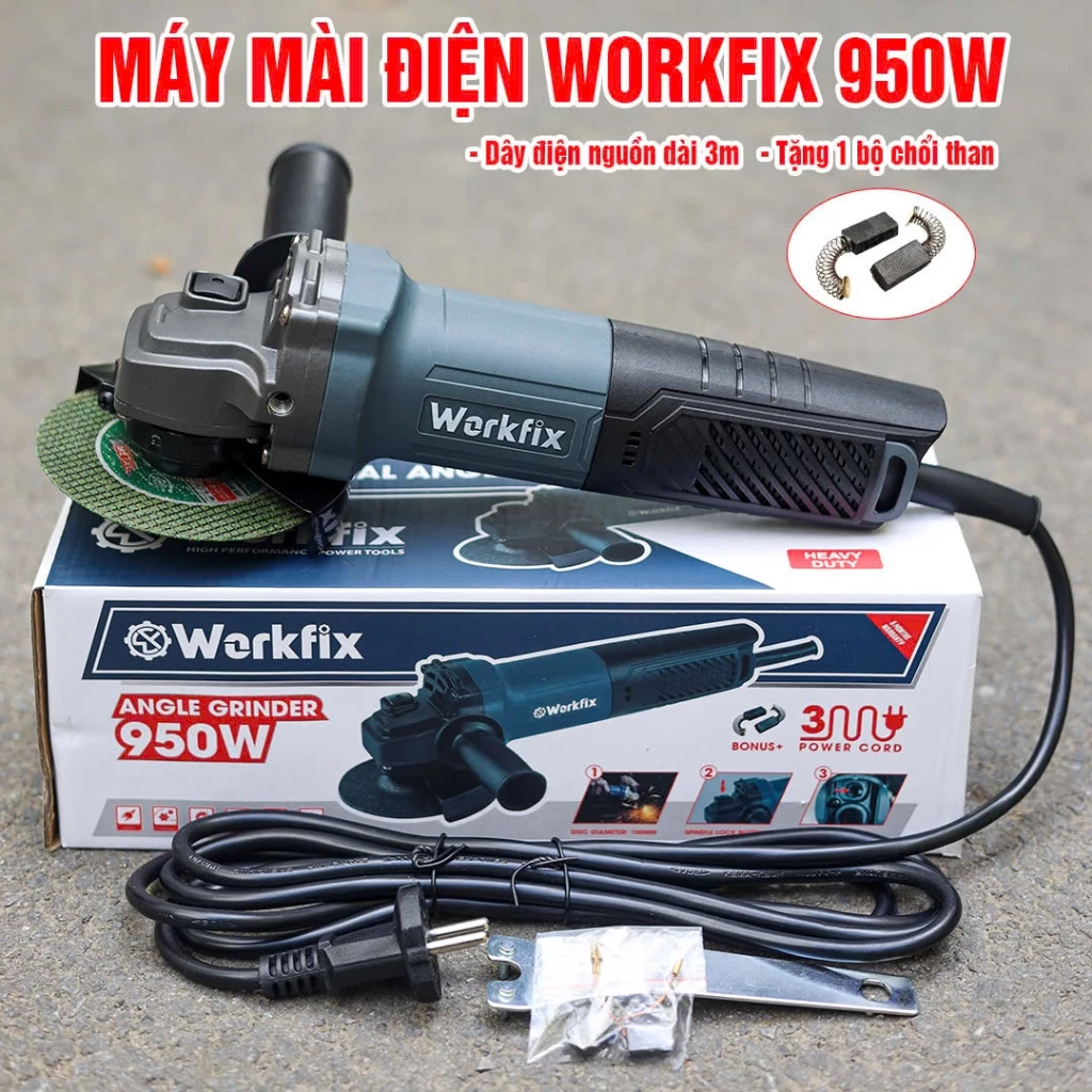 Máy mài góc WORKFIX WF-AG950CP - Máy mài điện -Máy cắt cầm tay Công suất 950W, Công tắc đuôi, Lỗi đồng 100% - Giá rẻ_thumbnail_6