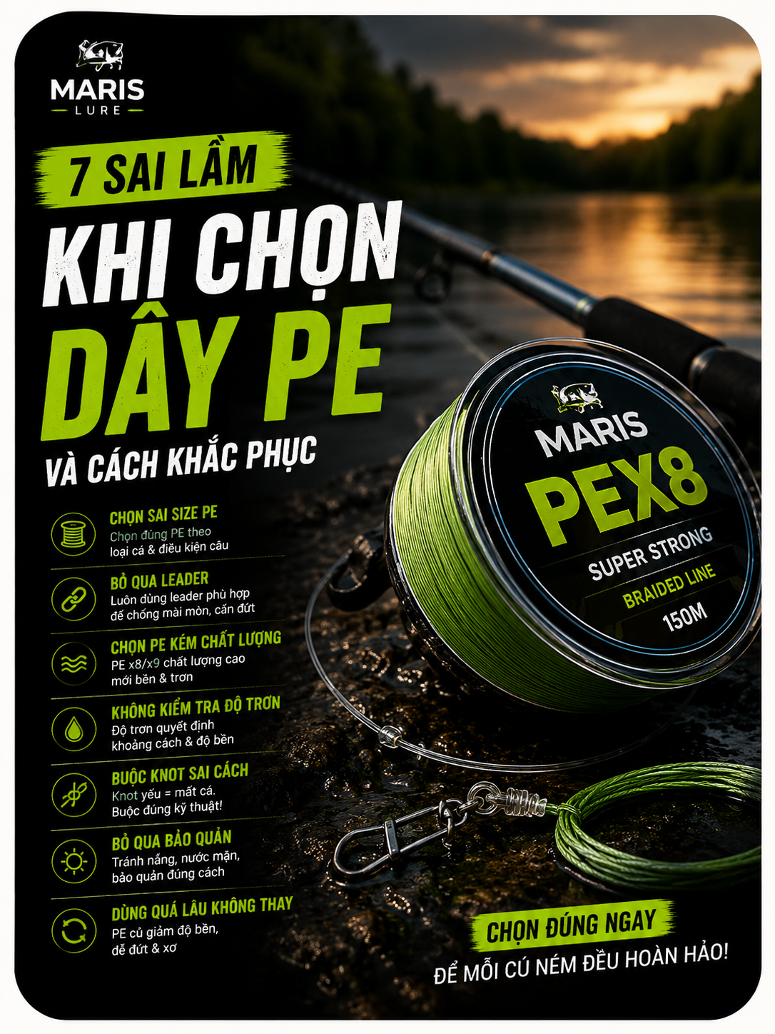 7 Sai Lầm Khi Chọn Dây PE Khi Câu Lure Và Cách Khắc Phục